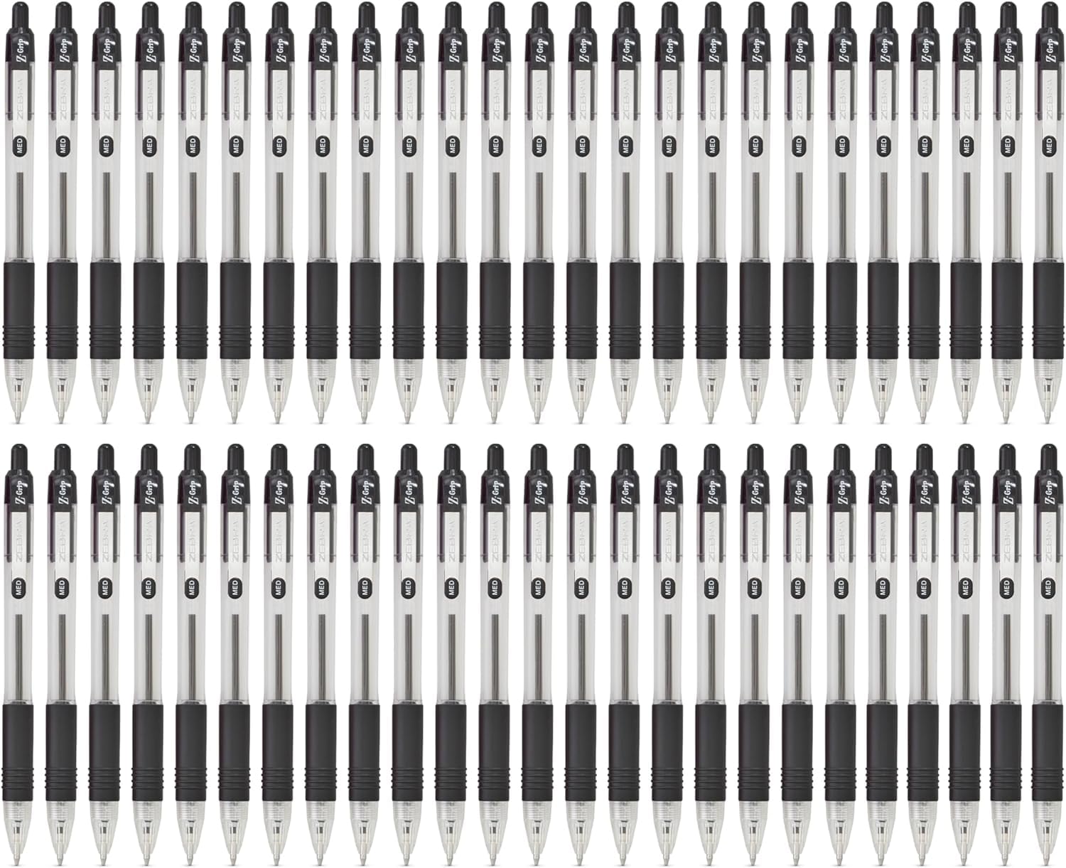 Zebra Pen Z Grip Ballpoint Pens - 50 Count Black Ink, Medium Point, Retractable | Soft Ribbed Grip 1
