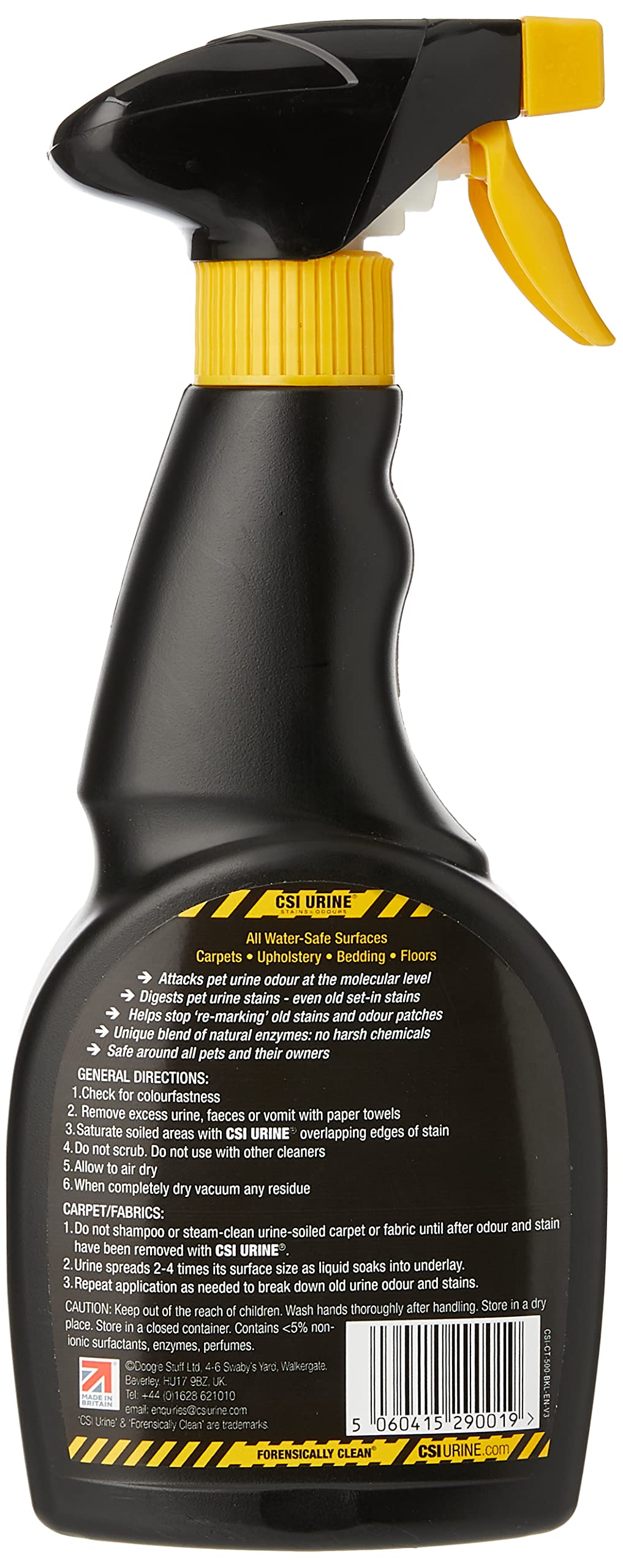 CSI Urine Stain & Odour Remover for Cat/Kitten - 500ML Spray | Bleach-Free 3