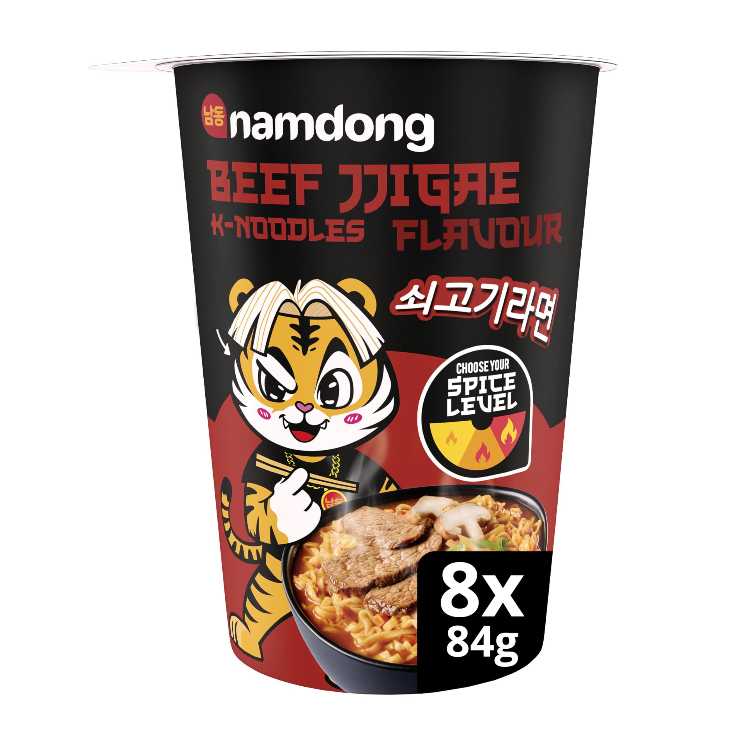 Namdong Beef Jjigae Noodle Pot - Korean-Style Instant Noodles with Spicy Chilli Sachet 1