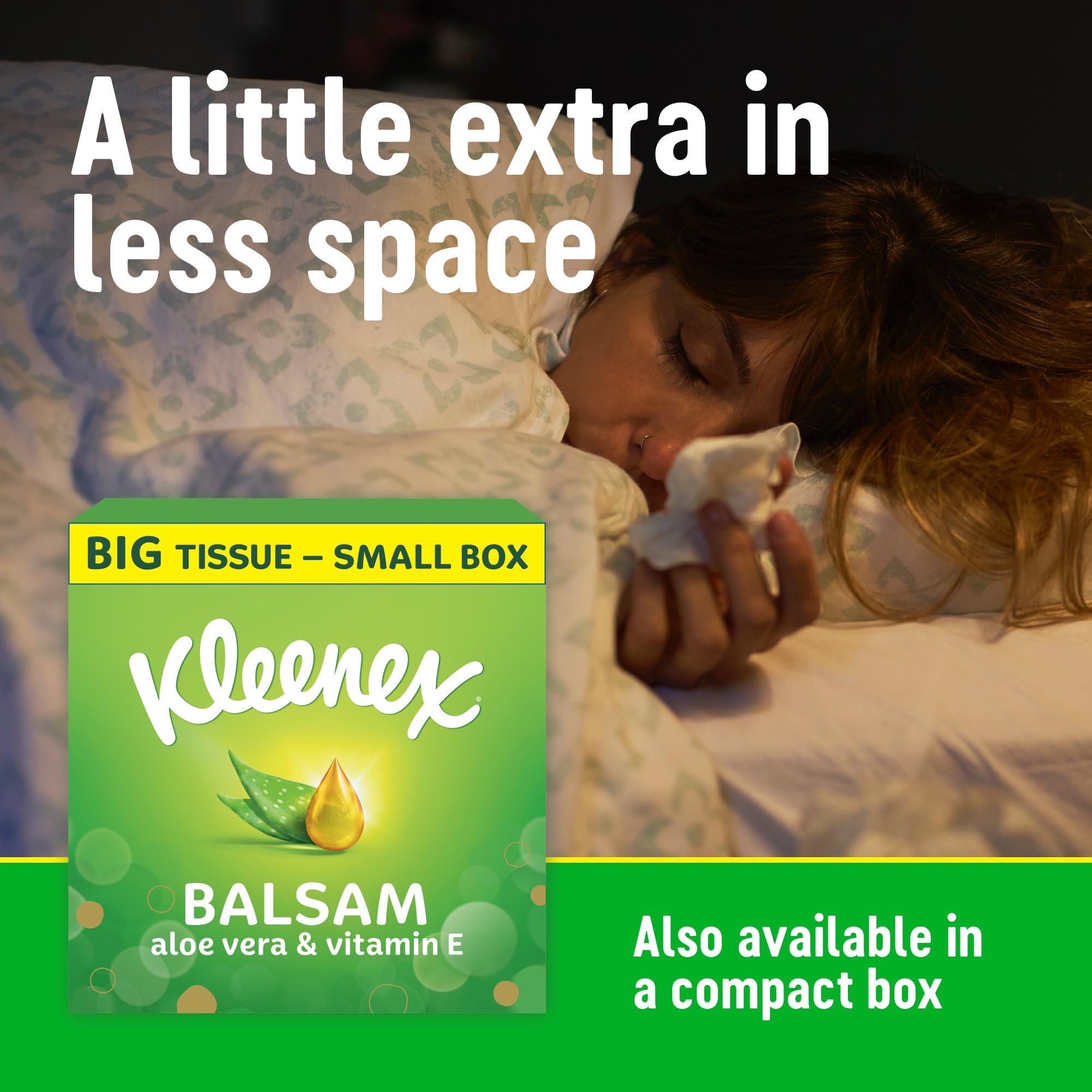 Kleenex Balsam Pocket Tissues - 8 Packs of 9 Tissues with Soothing Balm | 4-Ply 4