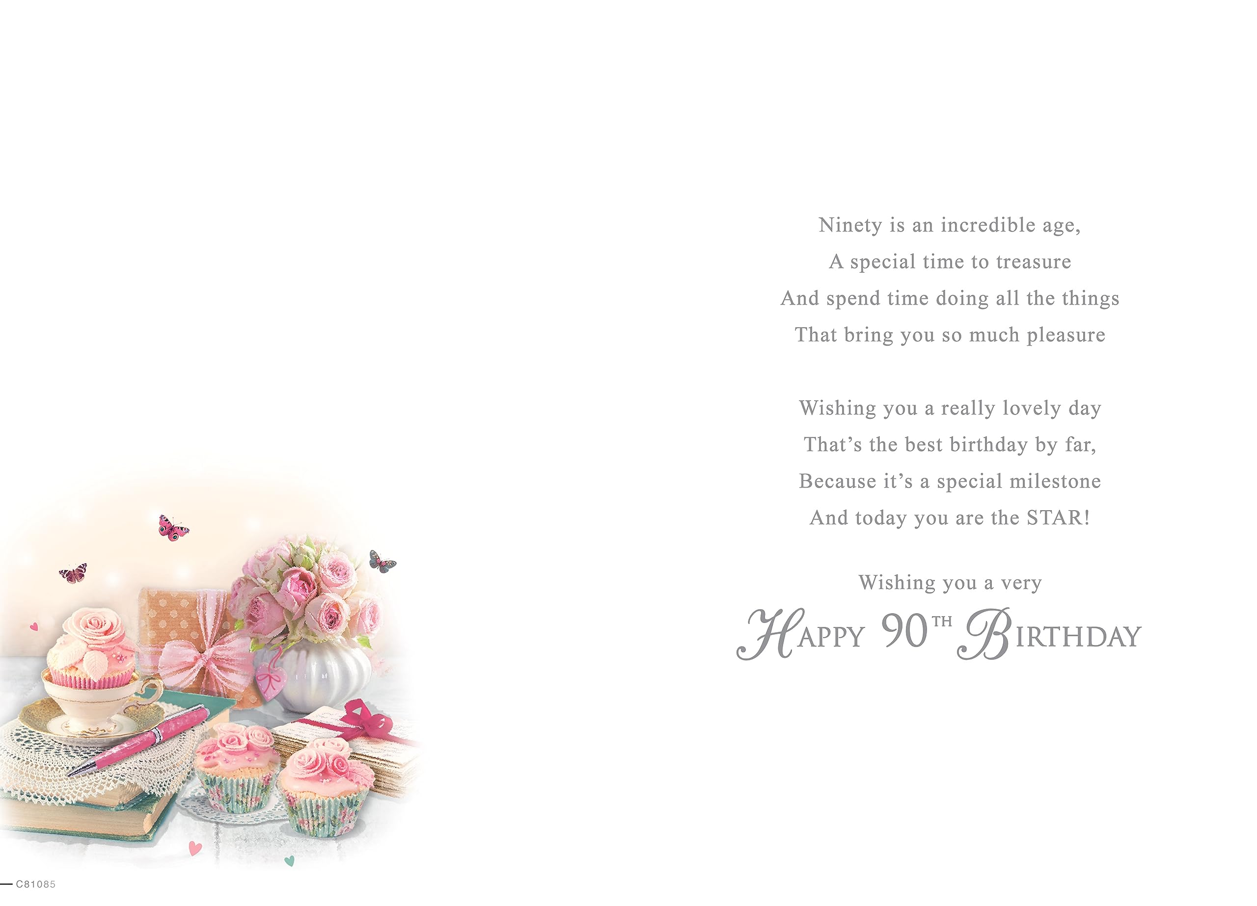 Piccadilly Greetings Regal Publishing Age 90 Female Birthday Card | 9 x 6 Inch | Multicolor