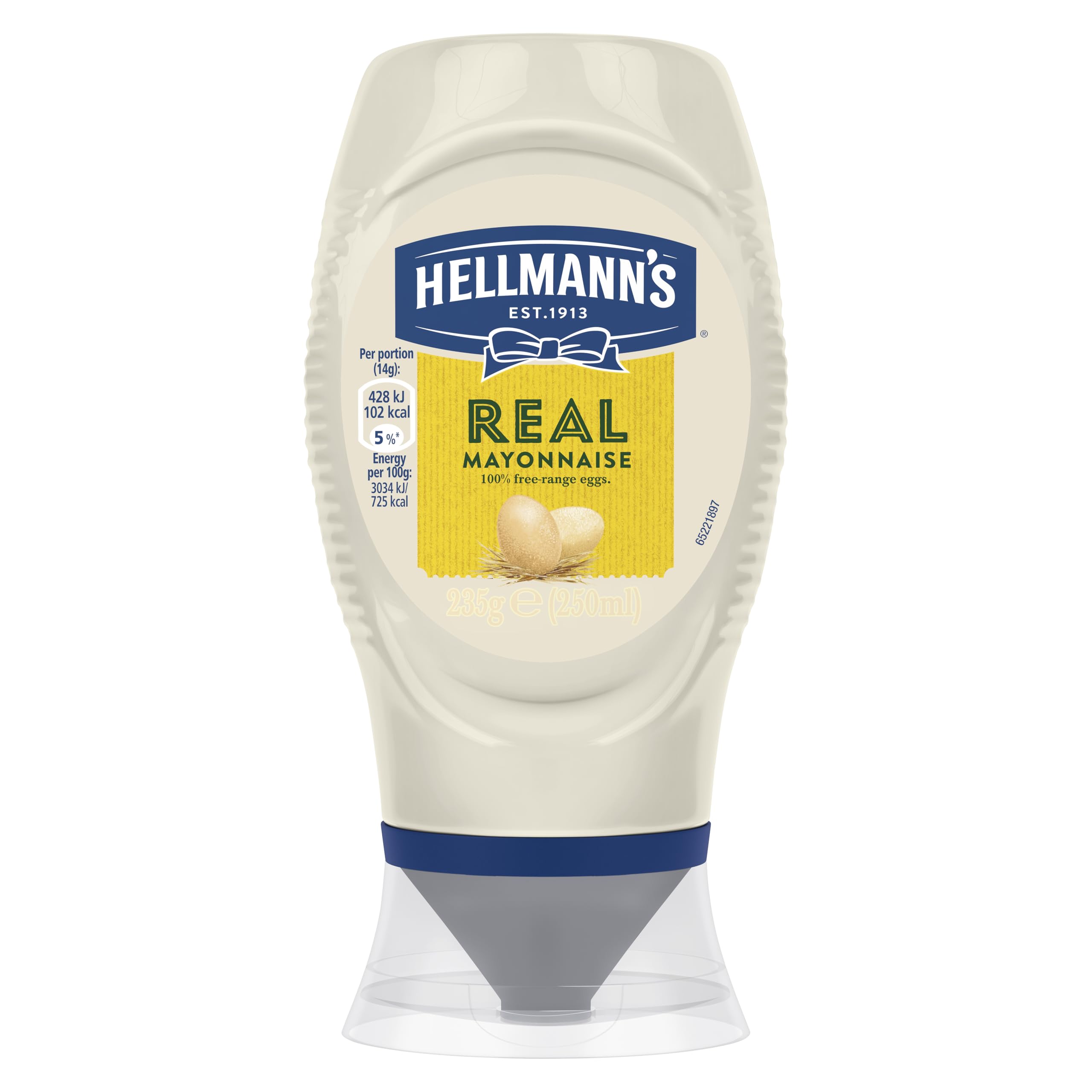 Hellmann's Real Mayonnaise - Made with 100% Free-Range Eggs | 250 ml Squeeze Bottle