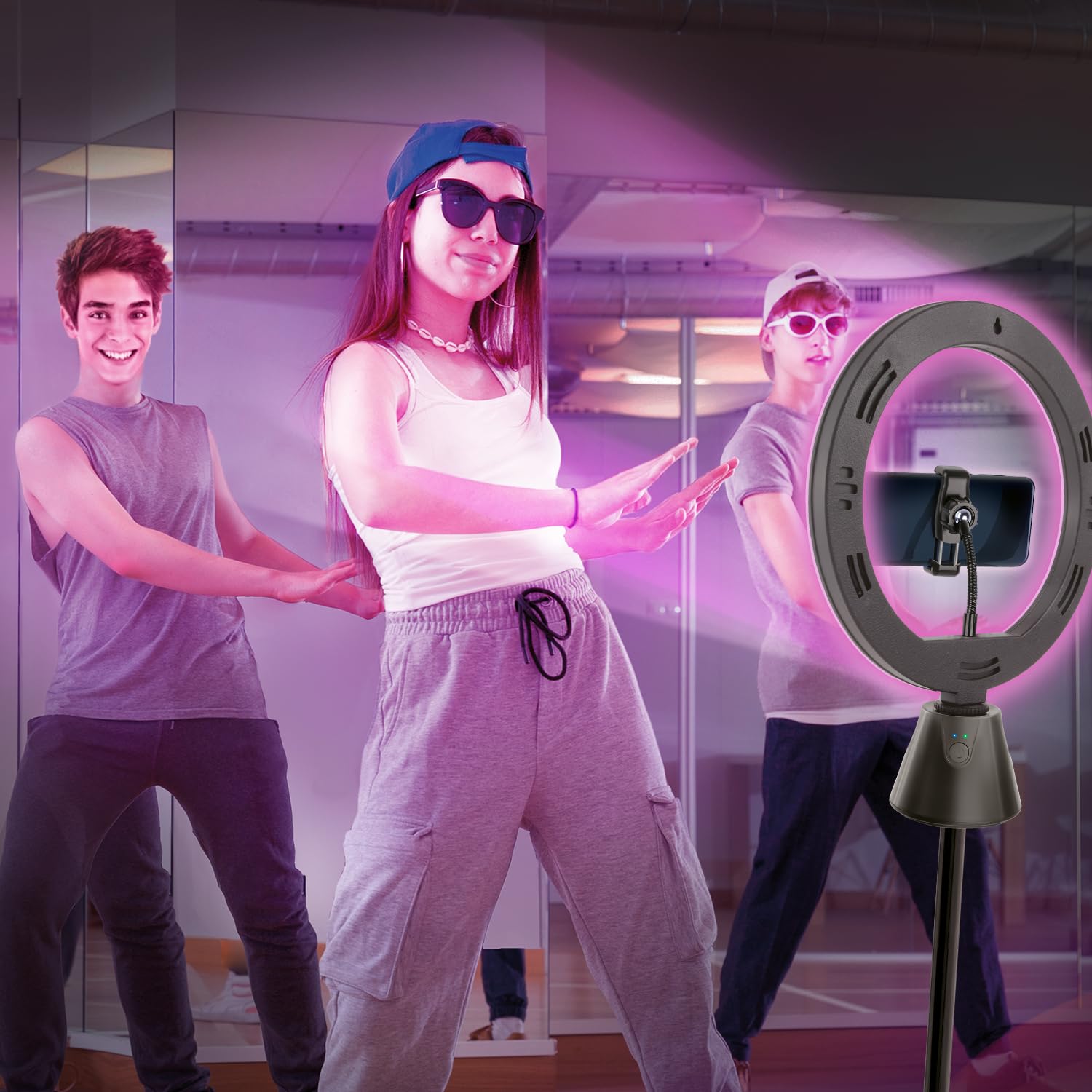 Studio Creator 360 Video Maker Kit - Motion Tracking LED Ring Light with Green Screen 17