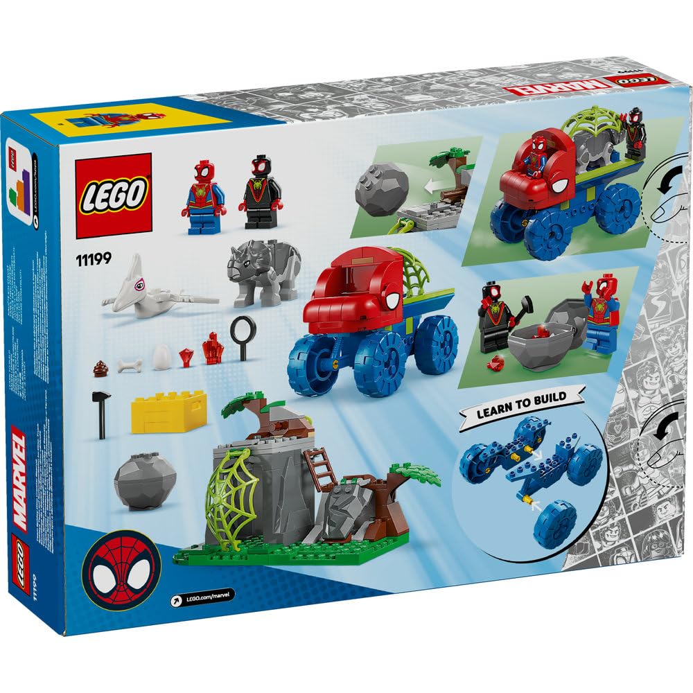 LEGO Marvel Team Spidey Dino Crawler Rescue Truck - Buildable Super Hero Vehicle Playset for Ages 4+ 6
