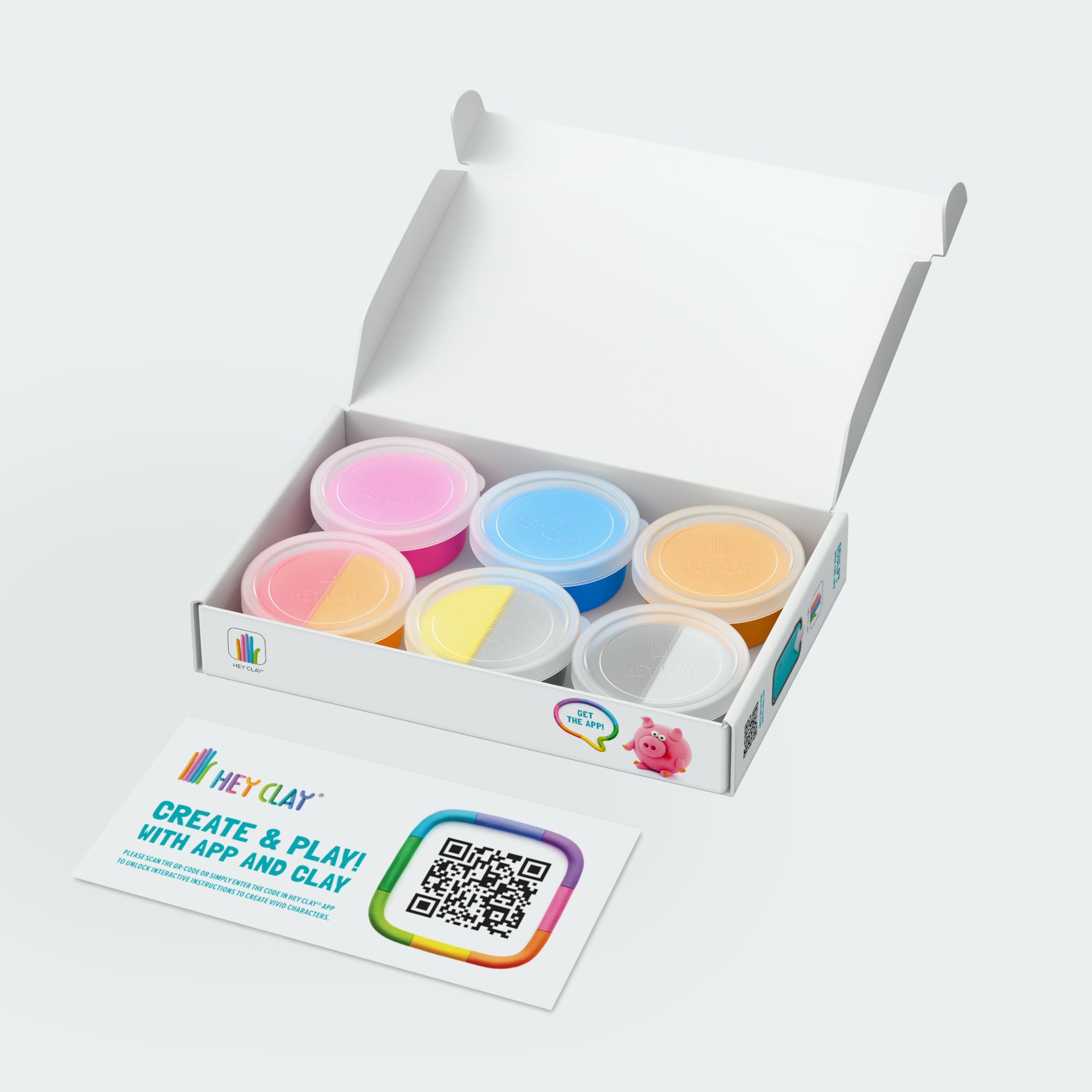 Hey Clay Animals: Piggy, Horse, Rabbit Set - Air Dry Modeling Clay Kit for Kids 3+ 11