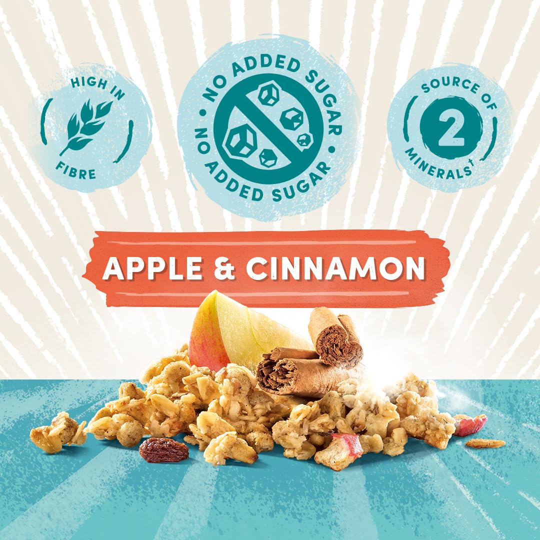 JORDANS No Added Sugar Granola - Apple and Cinnamon Flavor | Wholegrain Oats | 1.7 kg