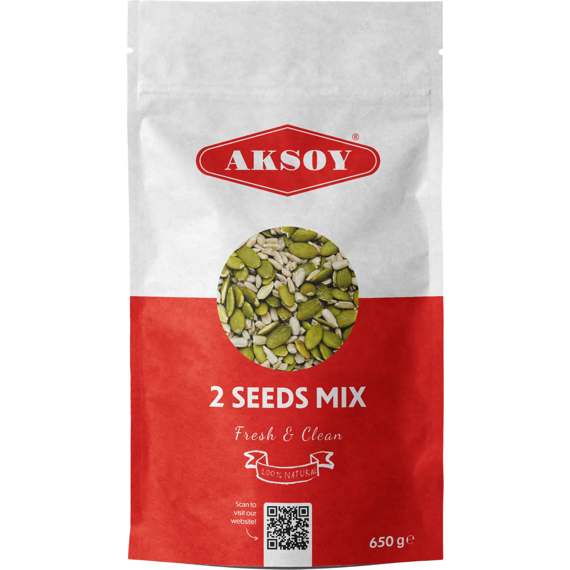AKSOY Seed Mix - Pumpkin & Sunflower Blend | Raw, GMO-Free | 650g Tub 1