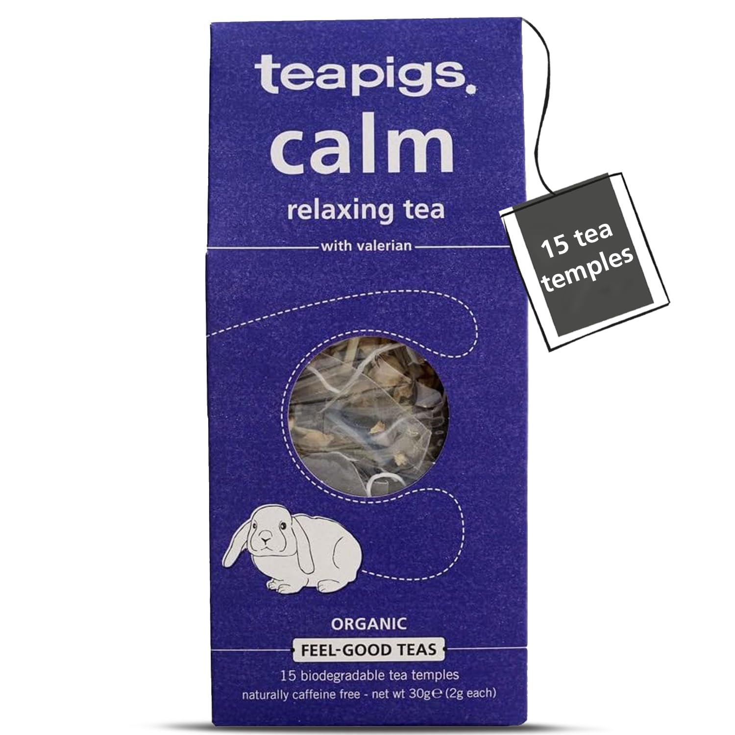 teapigs Calm Herbal Tea Bags - Caffeine-Free, Organic Chamomile & Valerian Root Blend | 15 Count