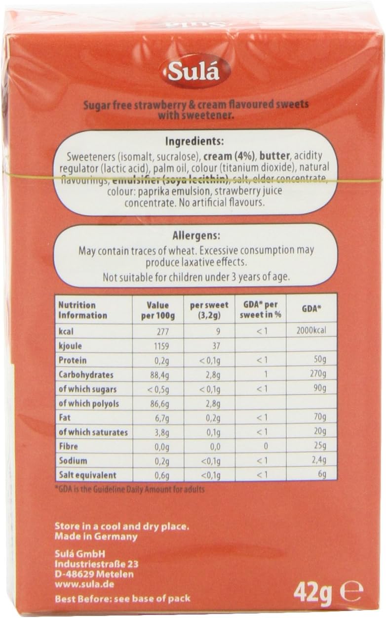 Sula - Sugar Free Strawberry and Cream Boiled Sweets (42 g) 4