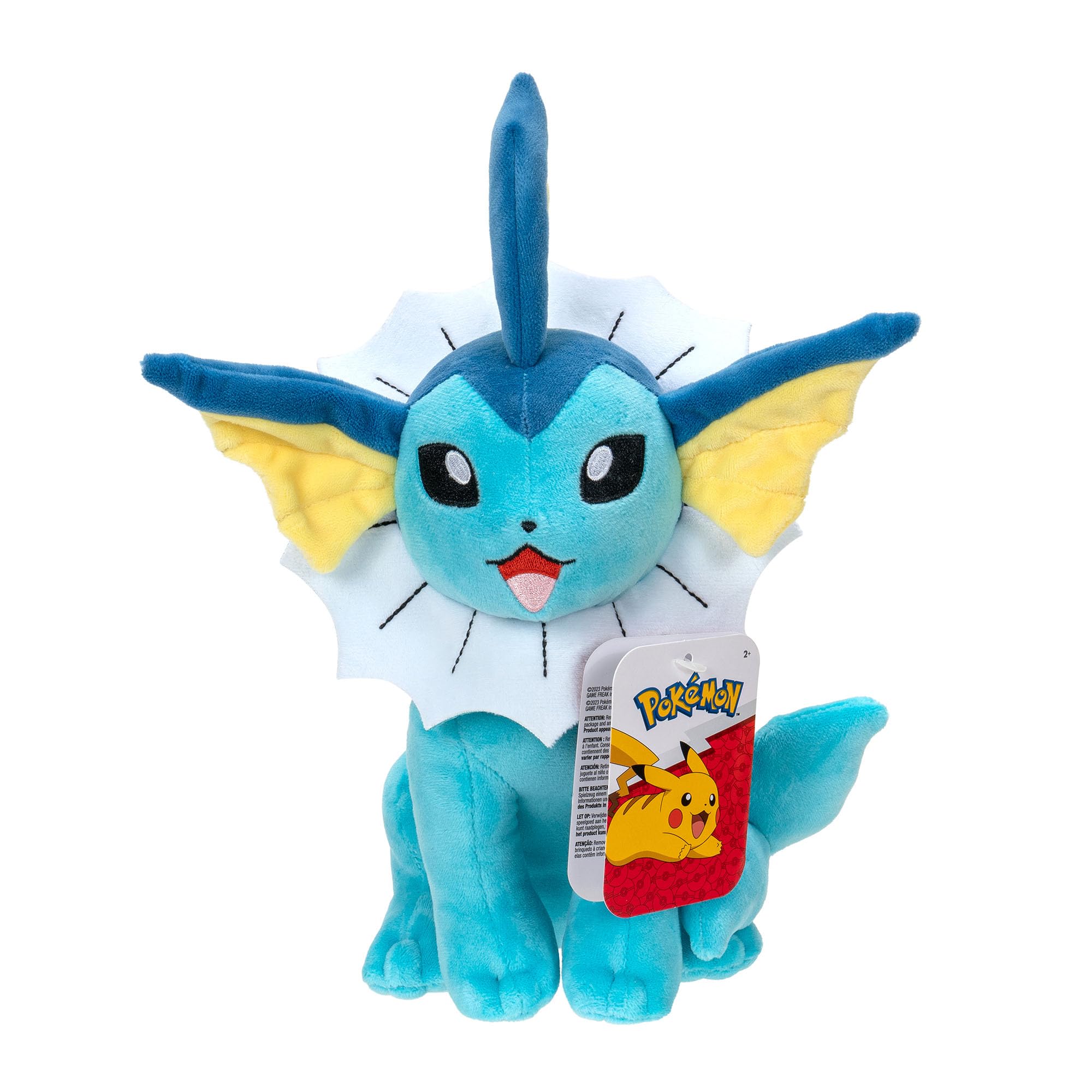 Pokémon Vaporeon Stuffed Animal Plush - 8-Inch Soft Polyester Toy | Classic Edition