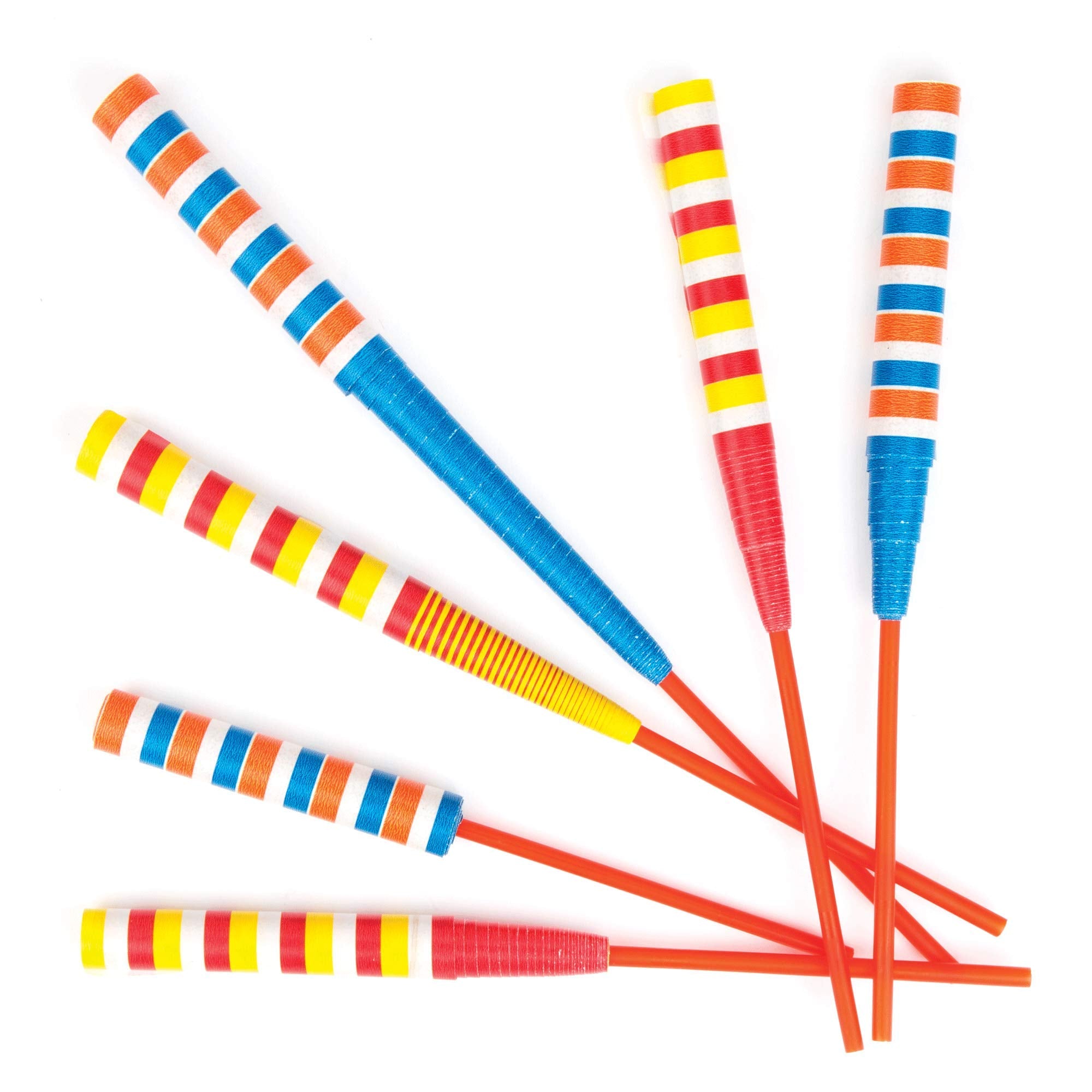 Baker Ross Paper Sword Flickers (Pack of 6) - Coiled Paper Toy | 20 cm Length | Assorted Designs 1