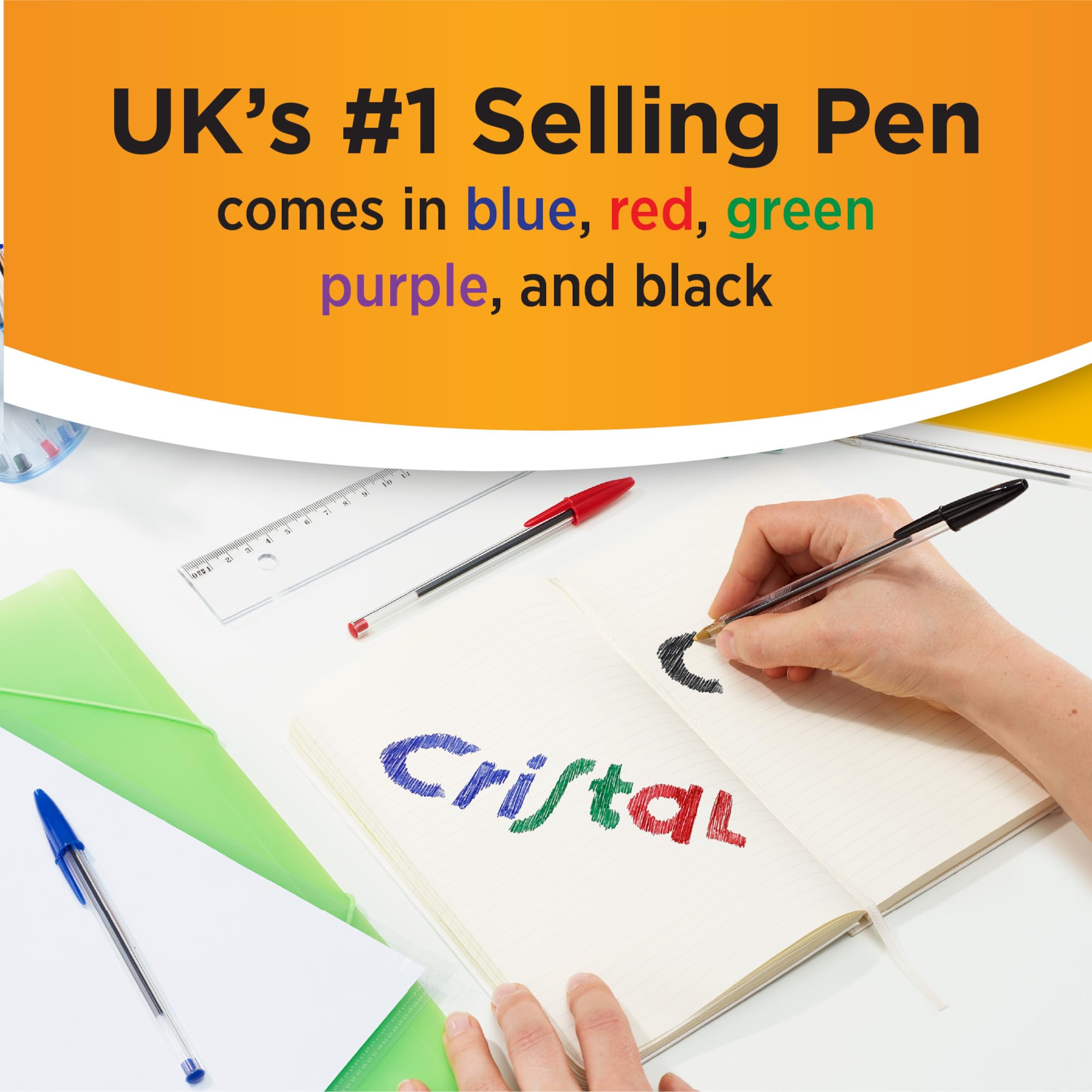 BIC Cristal Original Ballpoint Pens Medium Tip (1 mm) – Black, Box of 10 8