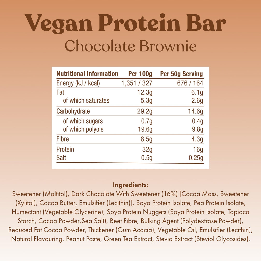 Free Soul Vegan Protein Bars 12 x 50g | Plant-Based Chocolate Protein Snack | High Protein, Low Sugar