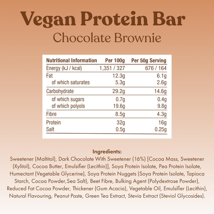 Free Soul Vegan Protein Bars 12 x 50g | Plant-Based Chocolate Protein Snack | High Protein, Low Sugar