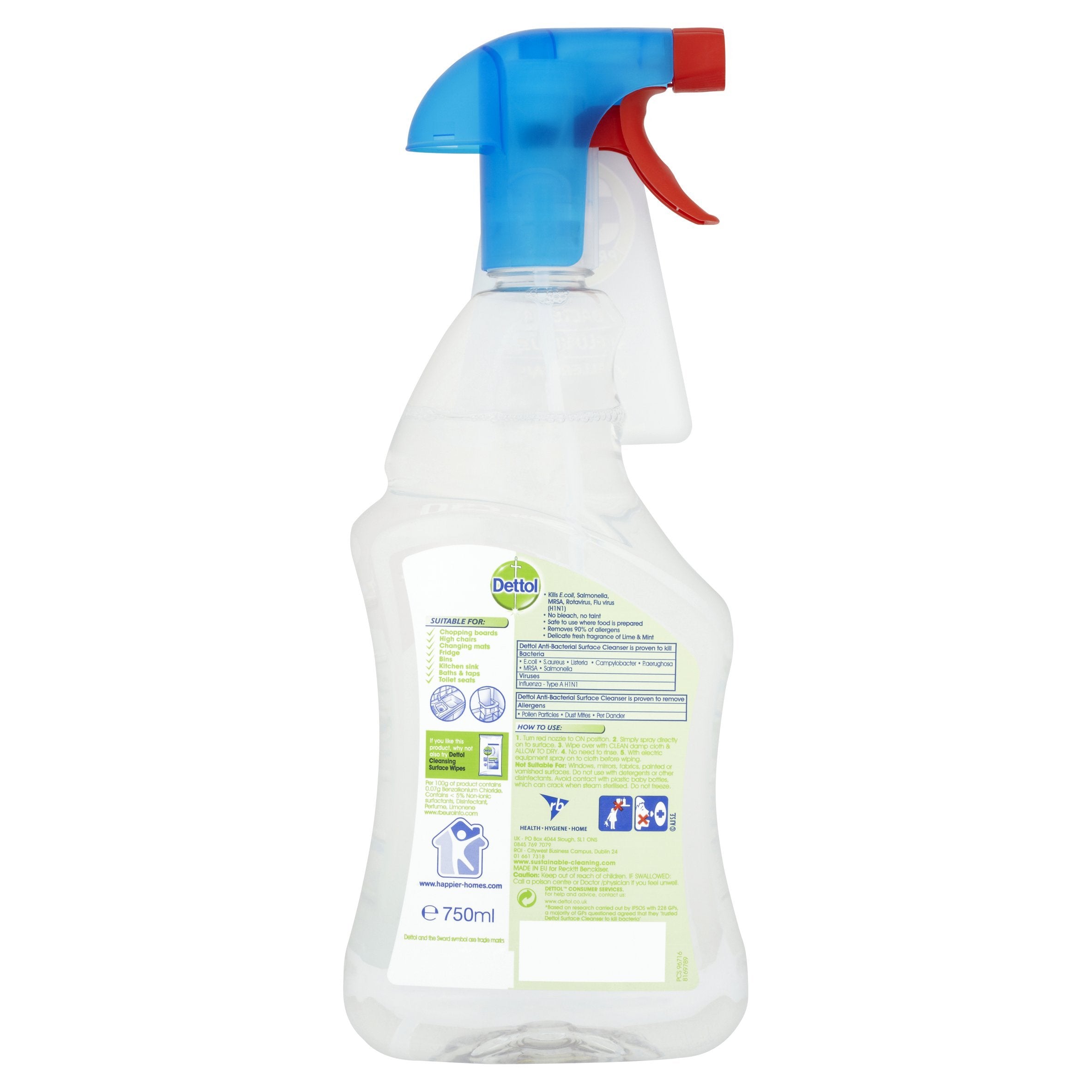 Dettol Antibacterial Surface Cleaning Spray - Lime and Mint, 750 ml 6