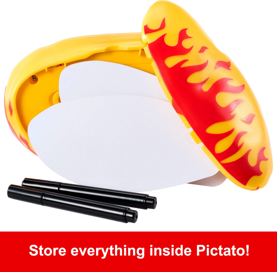 Mattel Games Pictionary Pic-Tato Hot Potato Game, Family Drawing Game with Voice & Music, Includes Erasable Markers and Boards, JDX95