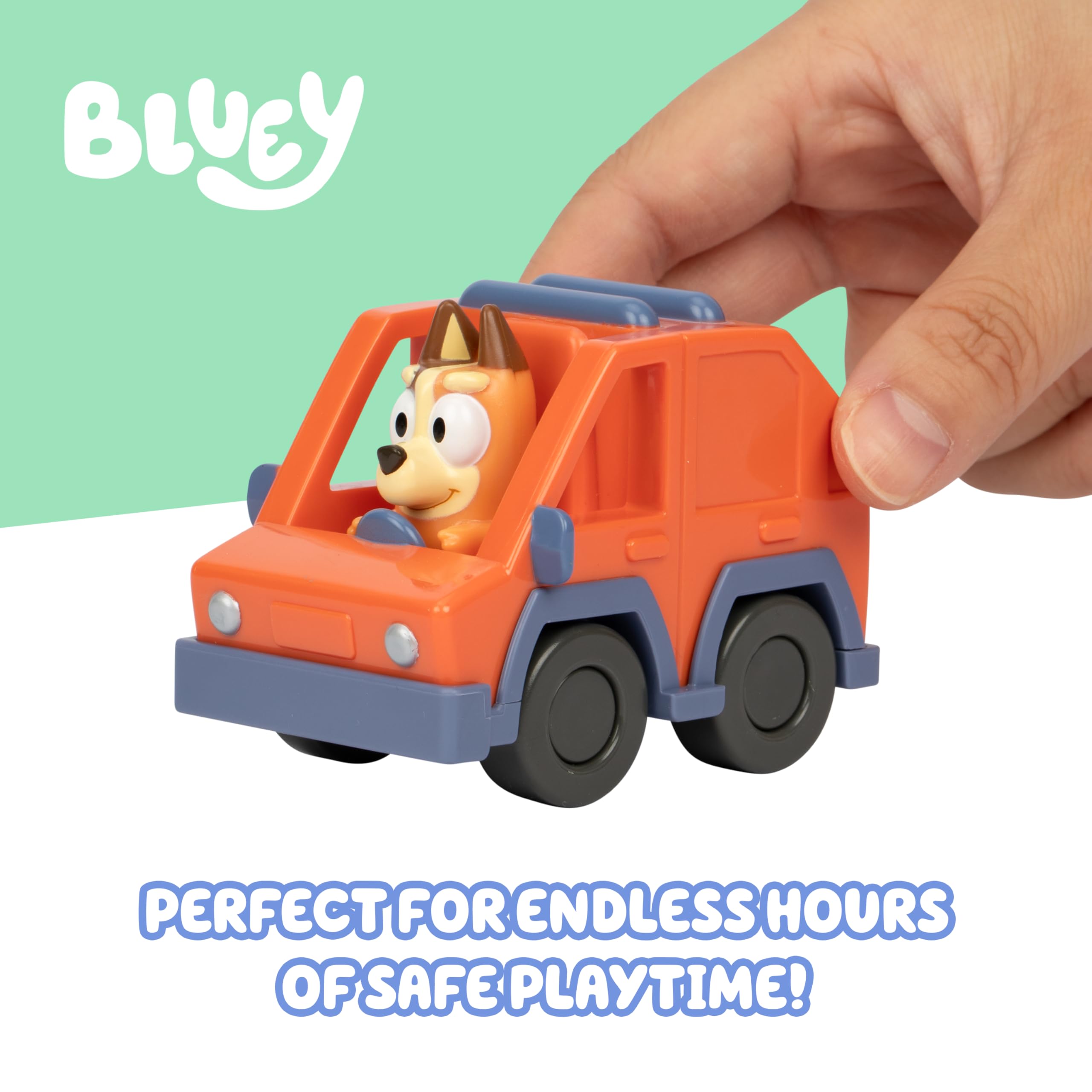 Bluey Mini Racers Set - 4 Popular Vehicles | Free-Rolling Wheels | Ages 3+ 6