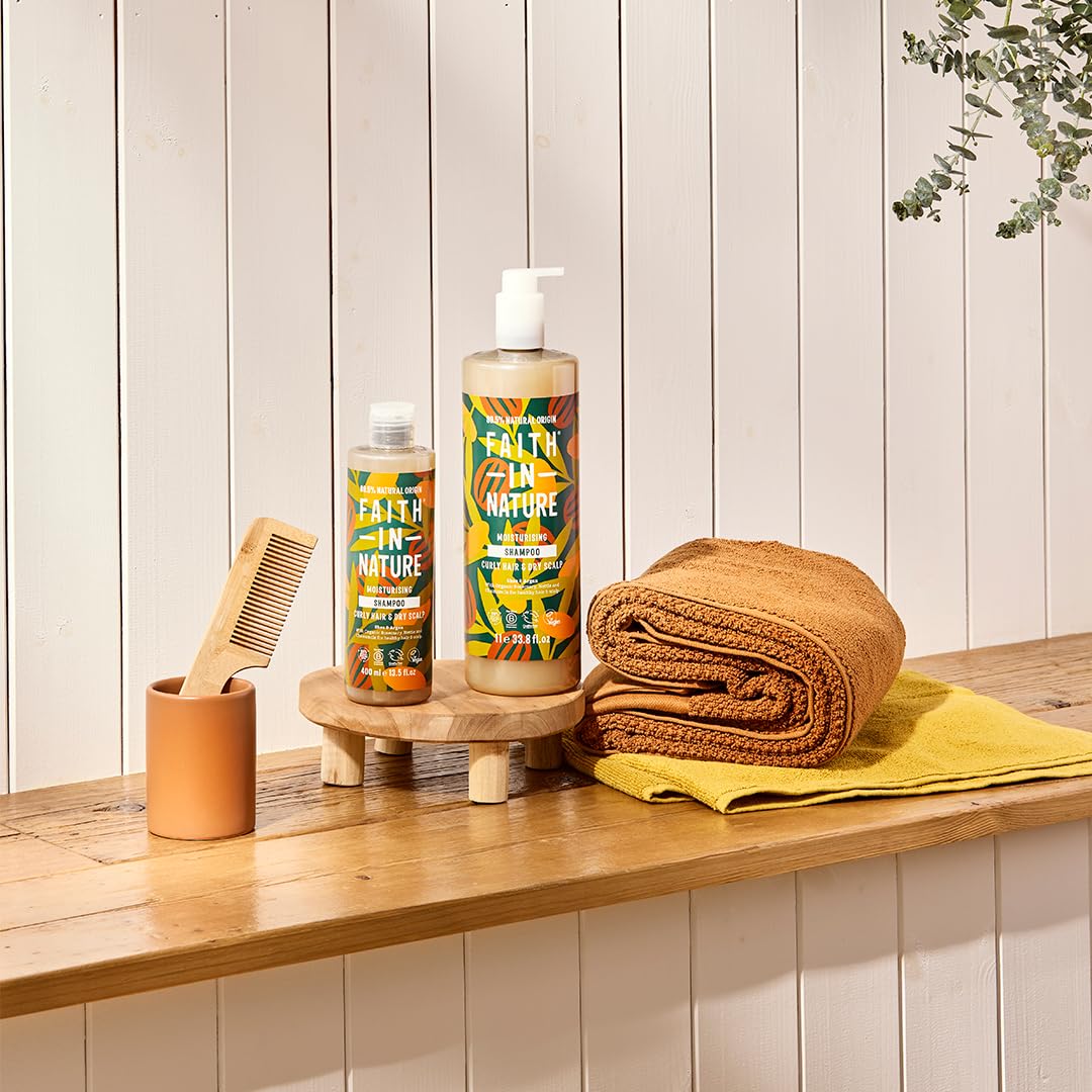 Faith In Nature Natural Shea & Argan Shampoo, Moisturising for Curly Hair & Dry Scalp, Vegan & Cruelty Free, No SLS, Silicones or Parabens, 400ml 4