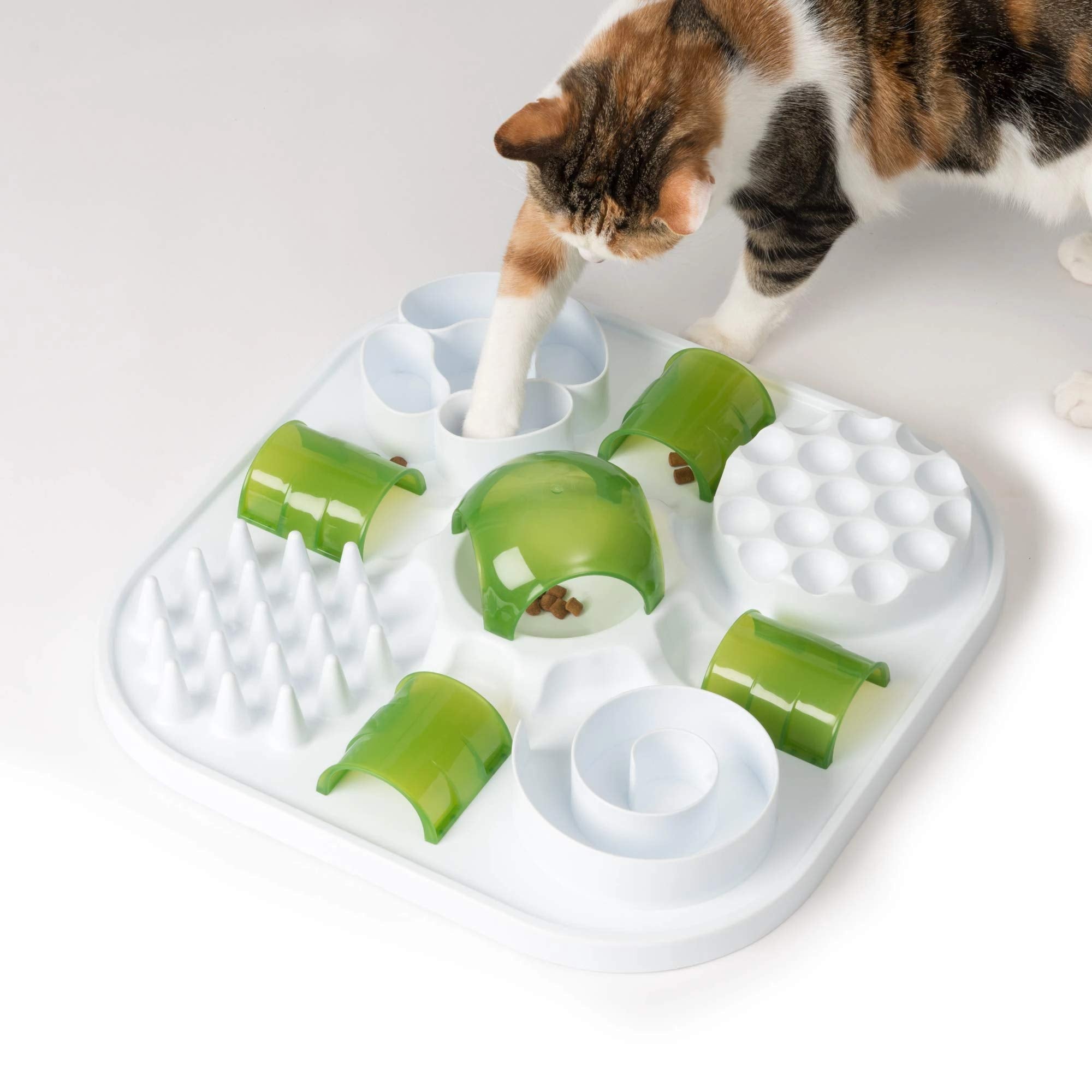 Catit Play Treat Puzzle Slow Feeder - Interactive Foraging Toy | BPA-Free | White 3