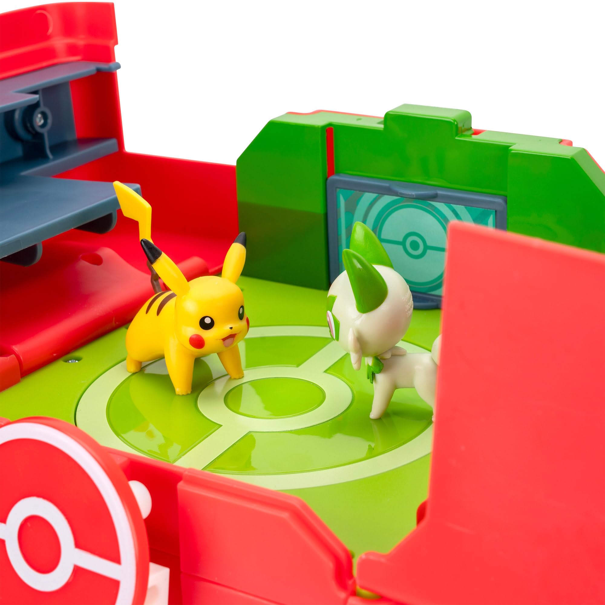 Pokémon Play ‘N’ Display Case - Multi-Level Storage with Rooftop Arena & 2 Battle Figures 7