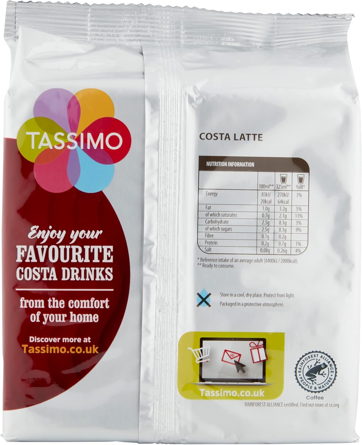 Tassimo Costa Latte Medium Roast Coffee Pods (Pack of 5, 40 Drinks Total) 4