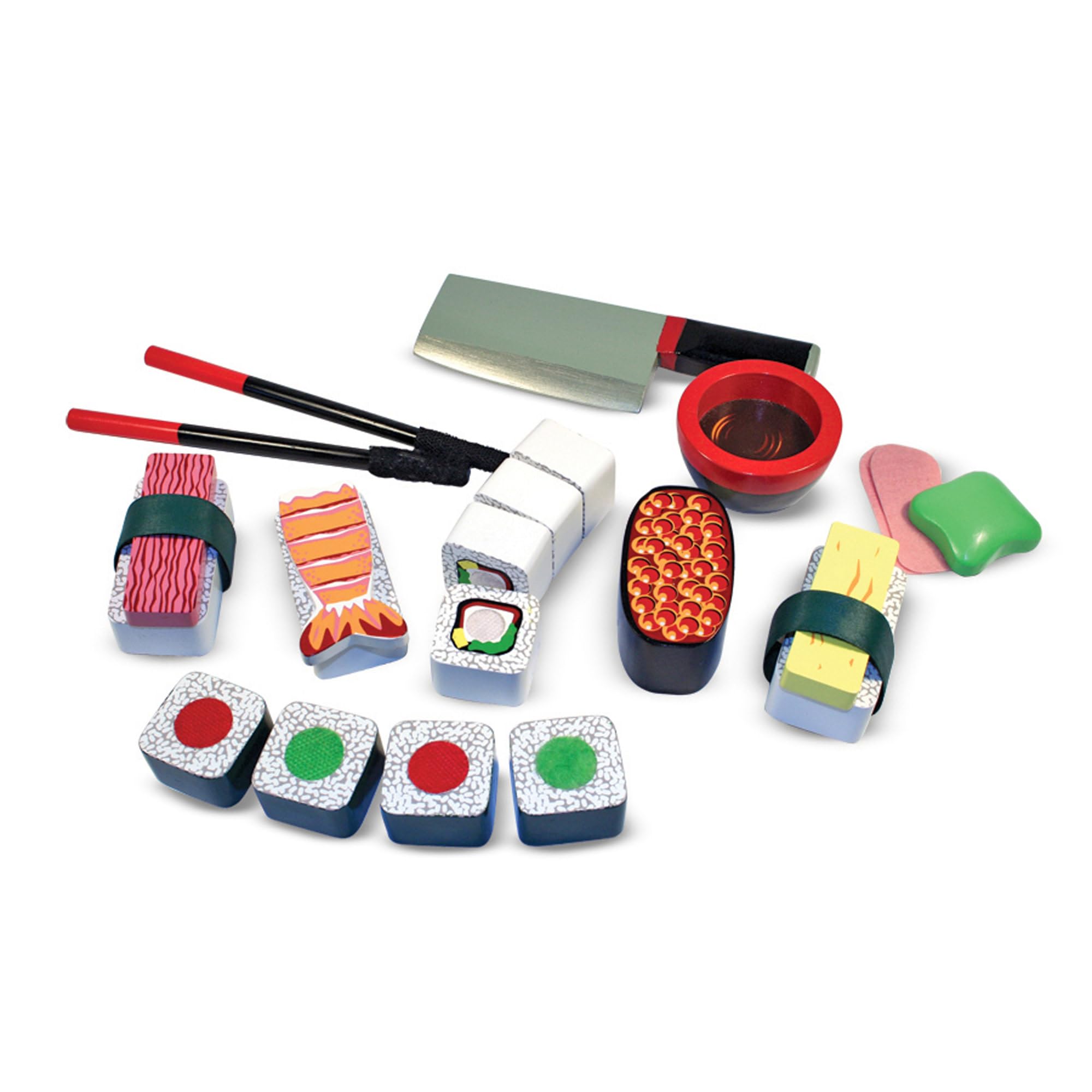 Melissa & Doug Wooden Sushi Slicing Playset - Pretend Play Food Toy for Ages 3+