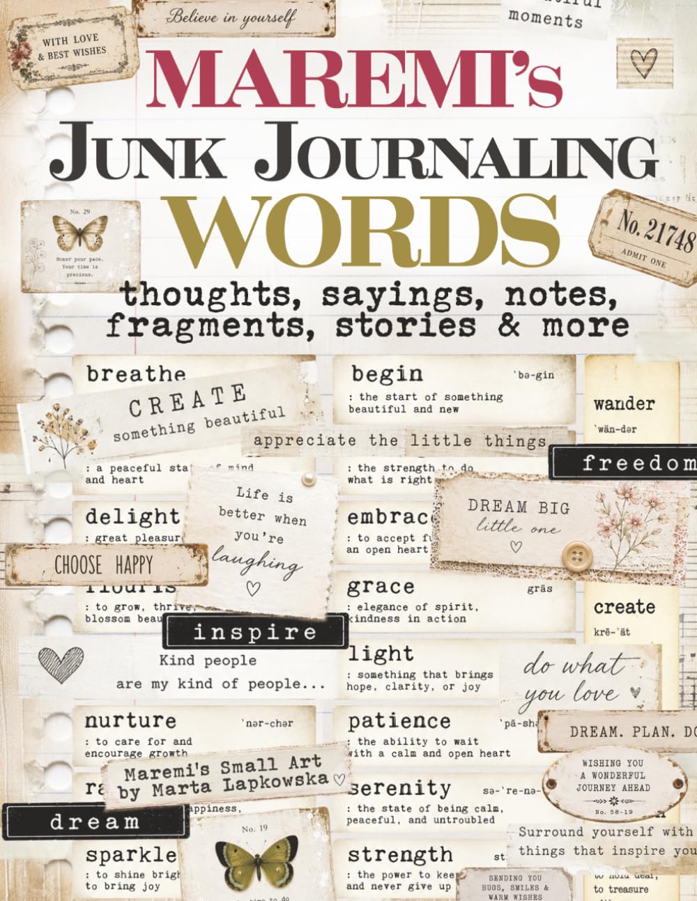 Marta Lapkowska Maremi Small Art - Junk Journaling Words for Collage & Crafting | Paperback