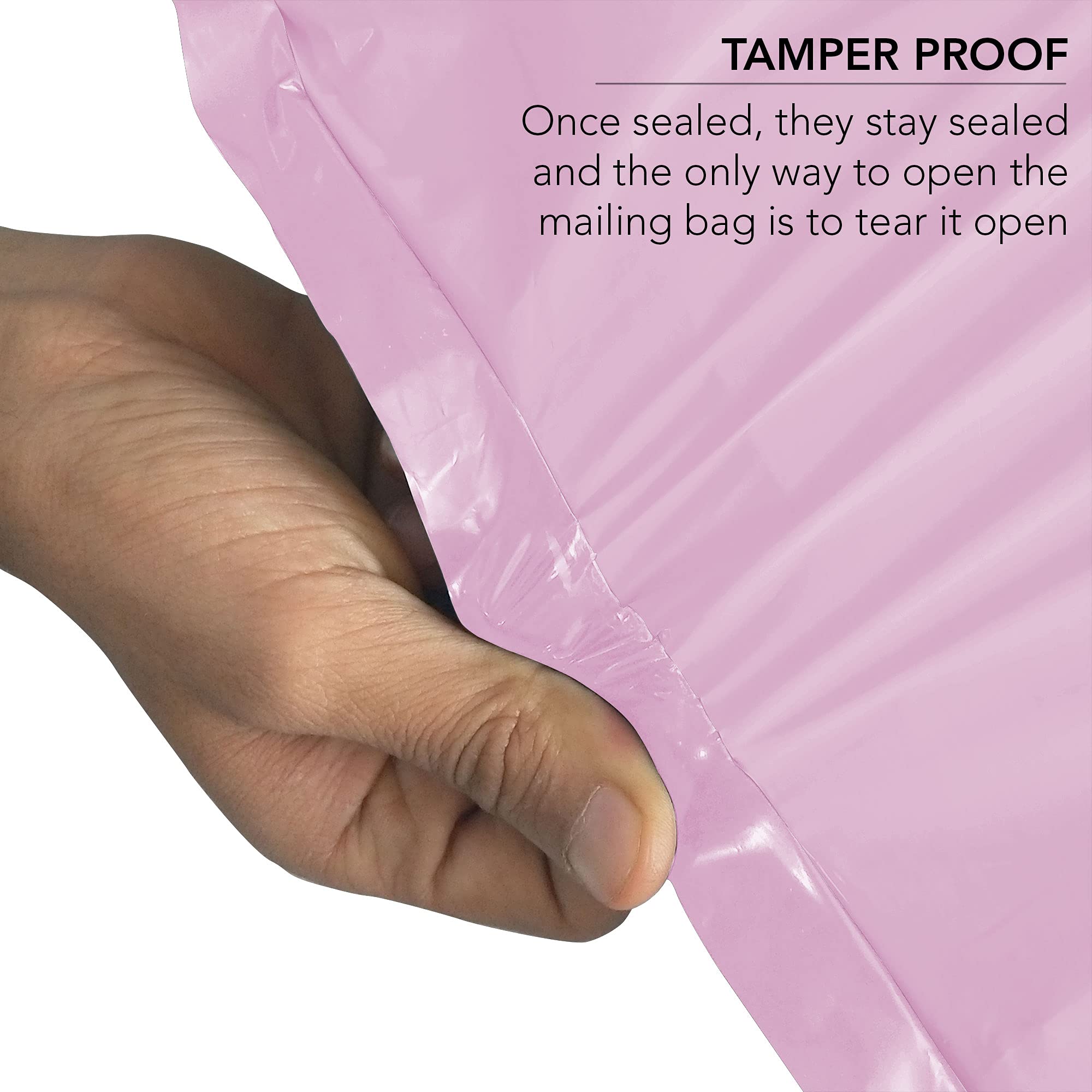 iSOUL Strong Large Mailing Postal Bags - 10 x 14 Inch, Baby Pink, 100 Count | Water Resistant 5