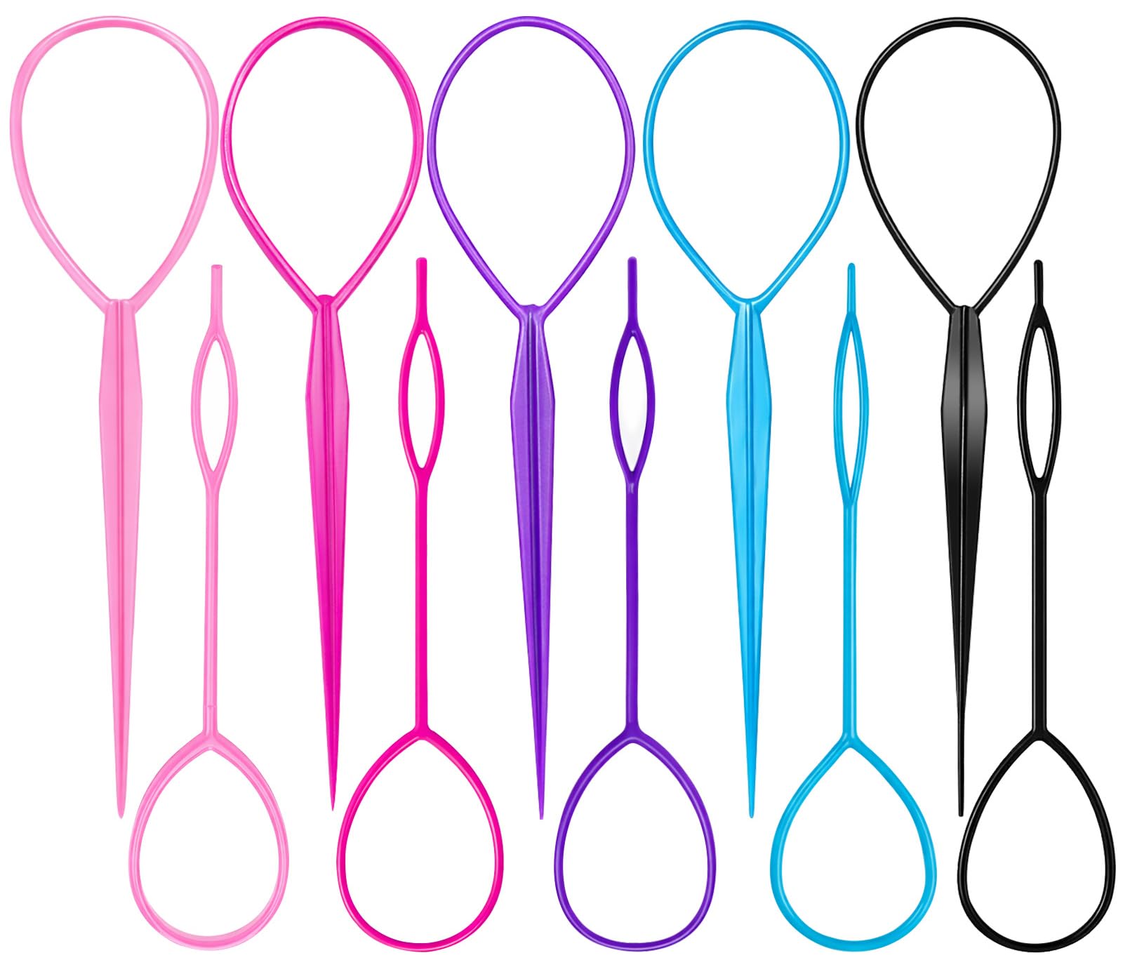 Admygo Topsy Tail Hair Tool Set - 10 Pcs Ponytail Holders for Women & Girls | Plastic 1