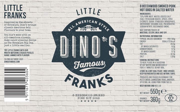 Dino's Famous - All American Style Little Franks 8 Beechwood Smoked Pork