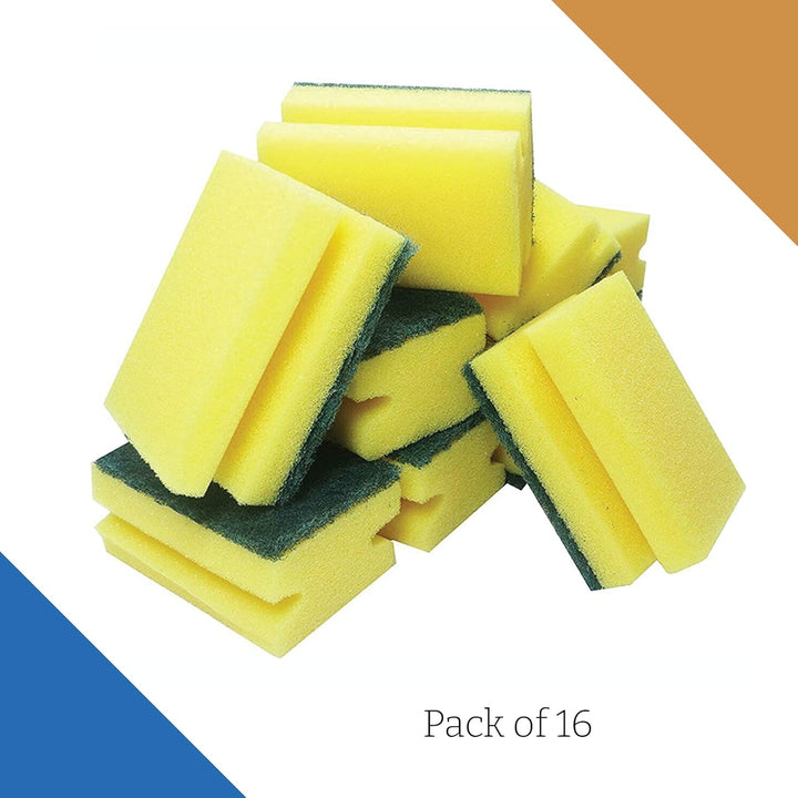 STERLING PRODUCTS Heavy Duty Scrub Sponge - Dual Sided Dish Washing & Cleaning Sponge (16 Pack)