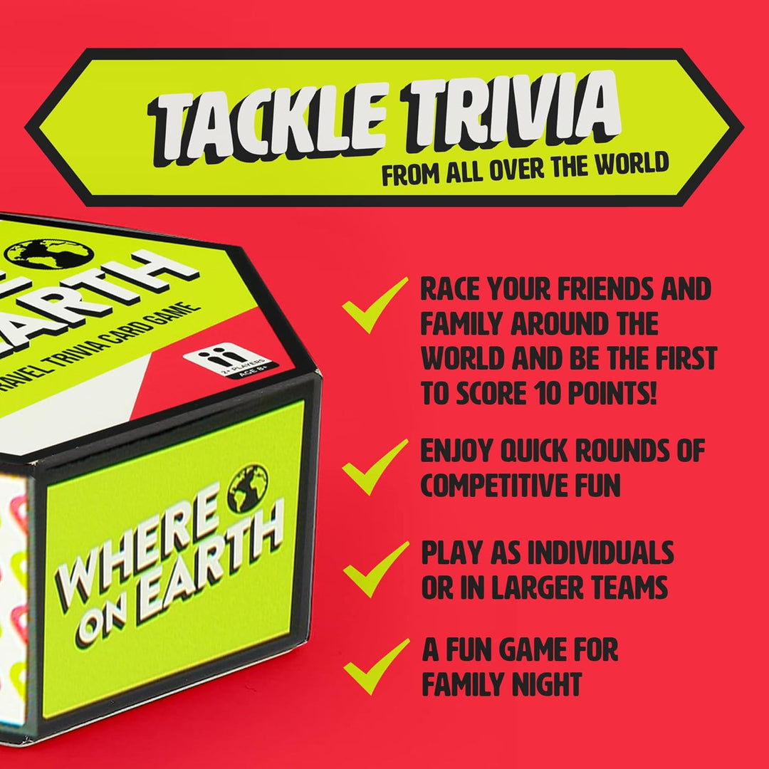 Ginger Fox Where On Earth Trivia Card Game for Ages 8+