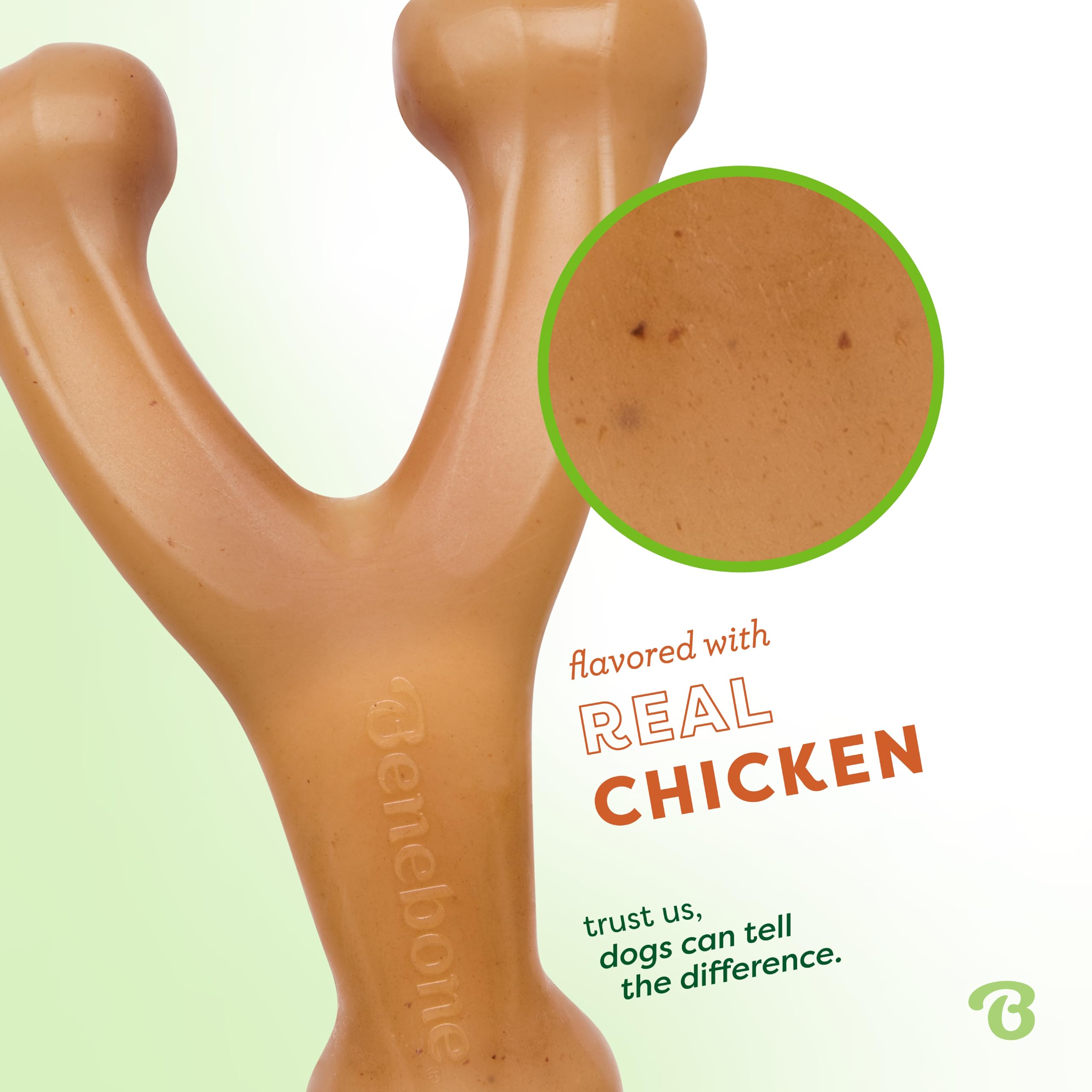 Benebone Wishbone Durable Chew Toy for Aggressive Chewers | Real Chicken Flavor | Medium Size