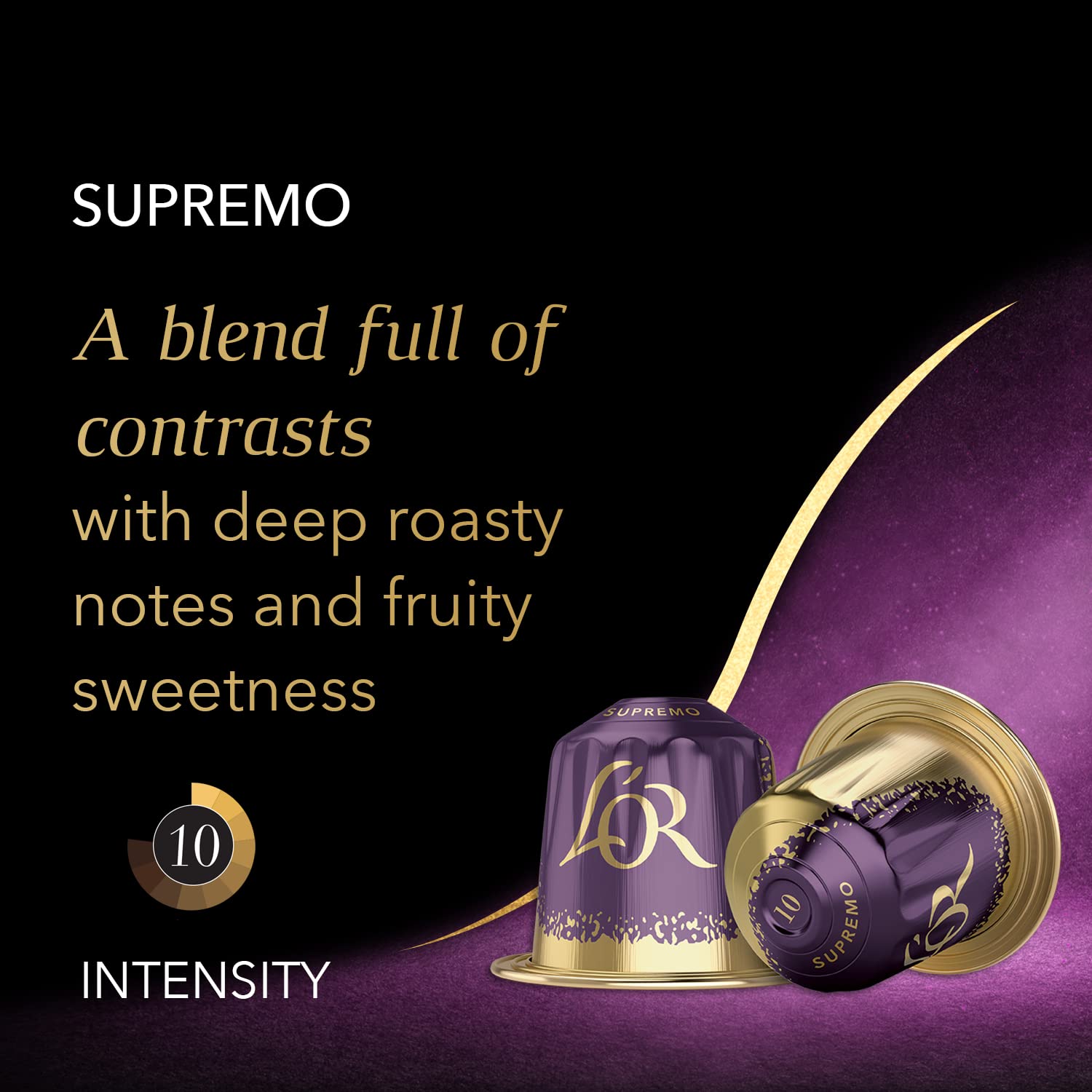 L'OR Espresso Supremo Coffee Pods - Intensity 10, Bold & Spicy | 80 Recyclable Capsules (4 x 20 Pack) 2