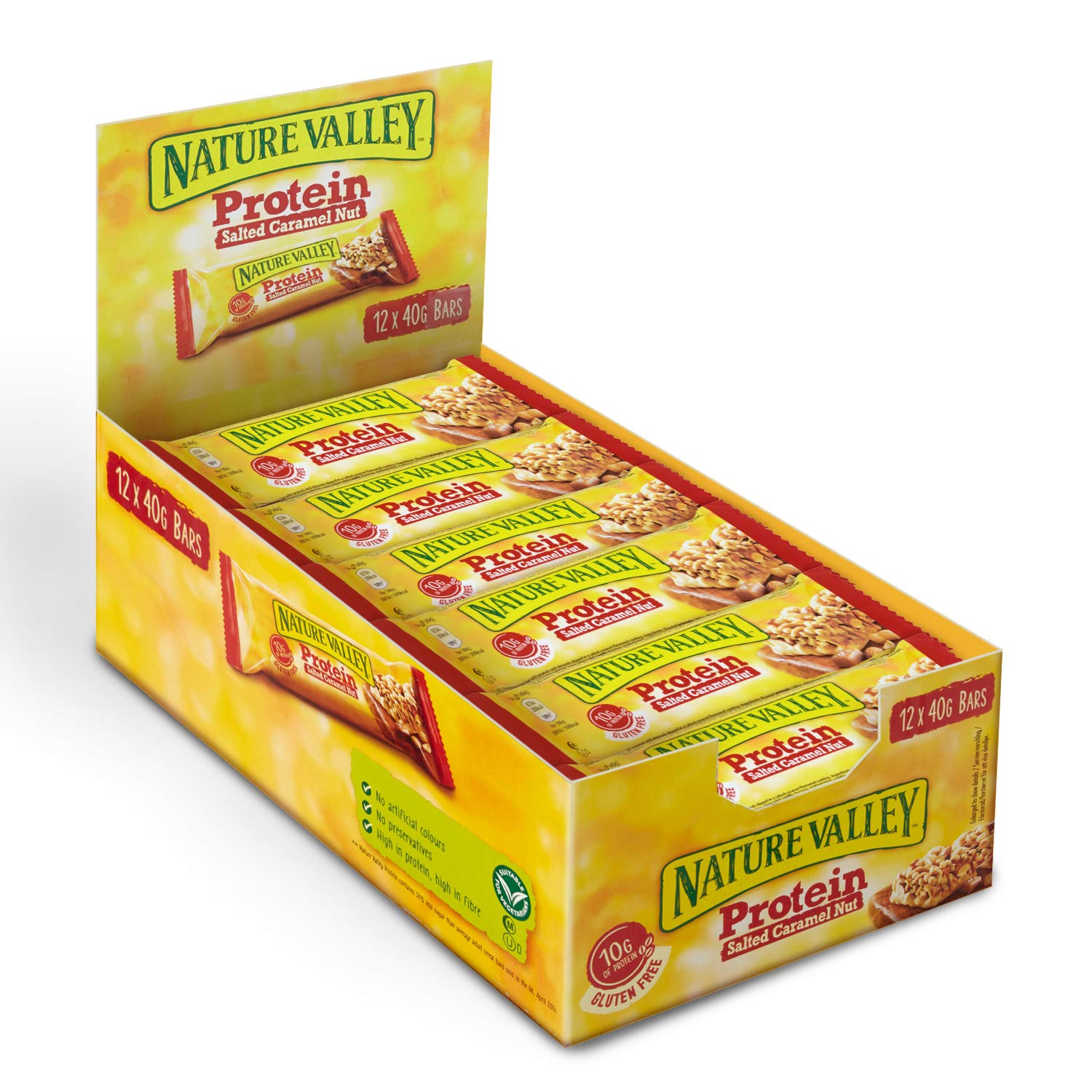 Nature Valley Protein Salted Caramel Nut Gluten Free Cereal Bars 12 x 40g 1