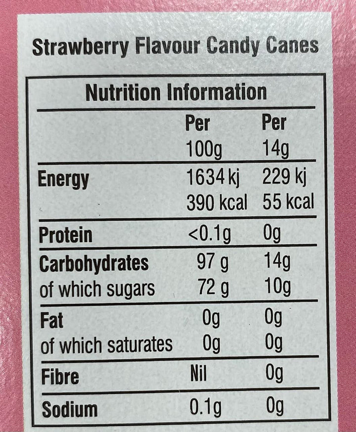 Natural Candy Shop Strawberry Candy Canes - 12-Pack 168g