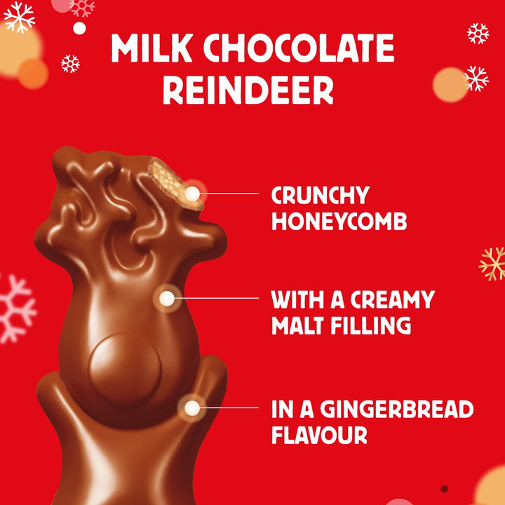 Maltesers Gingerbread Flavour Reindeer, Milk Chocolate, Malt & Honeycomb Treat