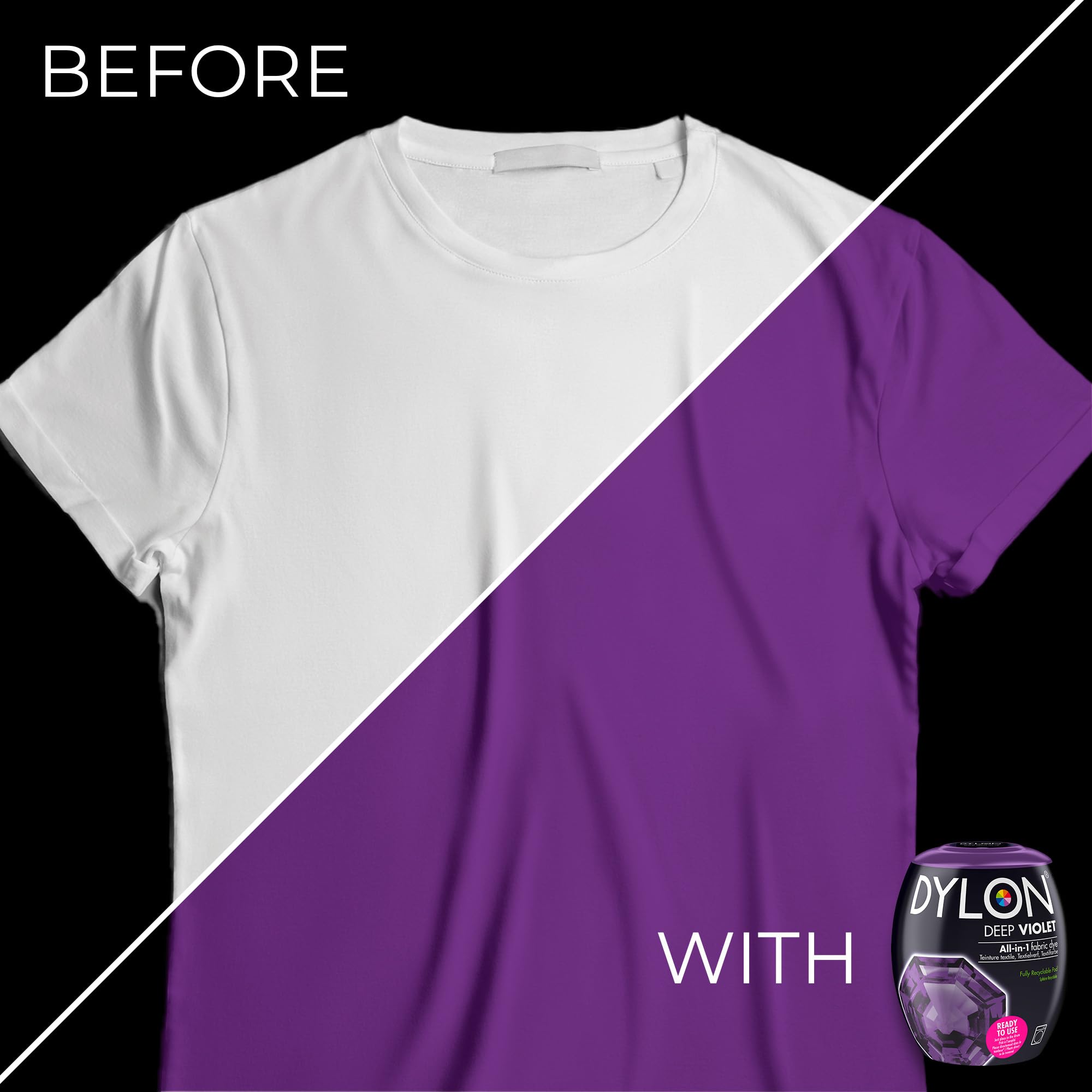 DYLON Washing Machine Fabric Dye Pod - Deep Violet, 350g 7