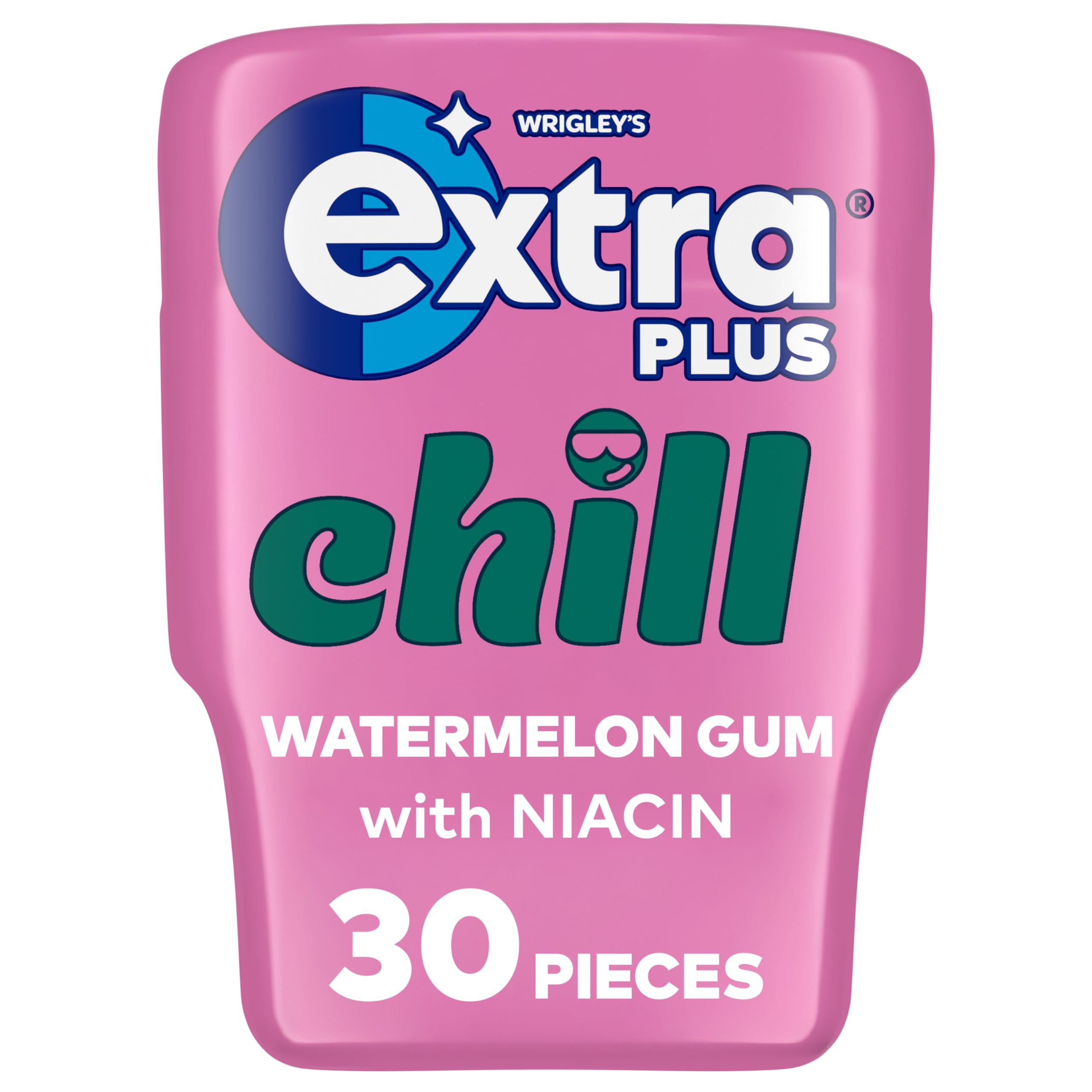WRIGLEY'S EXTRA Plus Chill Sugar Free Chewing Gum - Watermelon Flavor | 30 Pieces