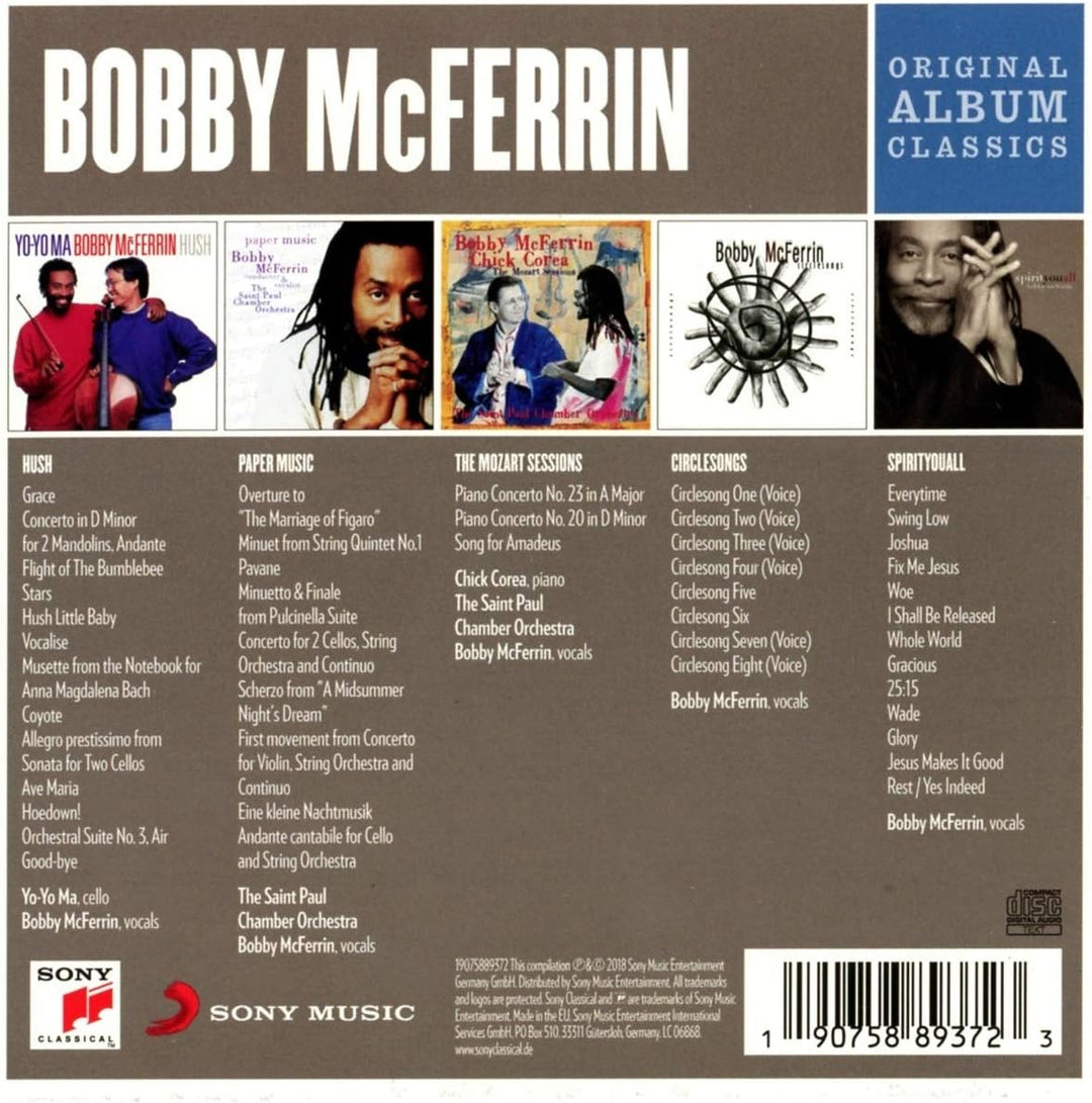 Original Album Classics by Bobby McFerrin - 5-CD Box Set with Grammy-Winning Jazz, Classical, and A Cappella Recordings