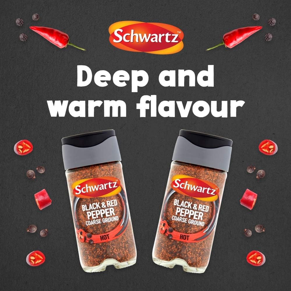 Schwartz - Black & Red Pepper Coarse Ground (45g x 6 Jars) 5