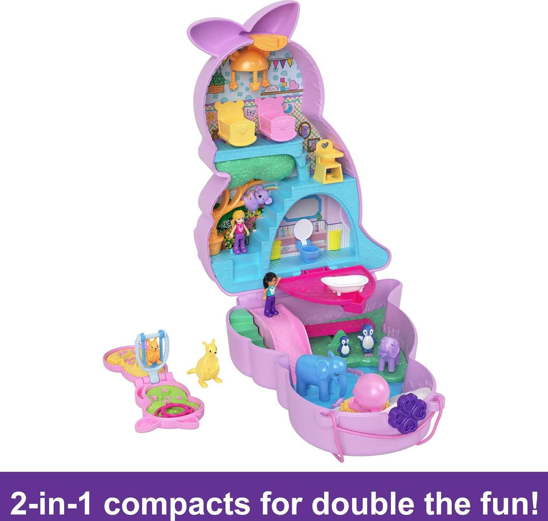 Polly Pocket Mama and Joey Kangaroo Purse 2-in-1 Compact Playset - Ages 4+