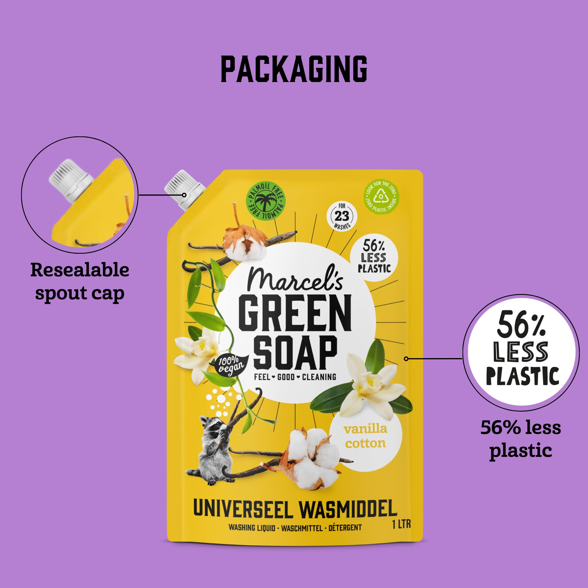 Marcel's Green Soap Universal Washing Liquid Refill Vanilla & Cotton | 1L | Vegan 5