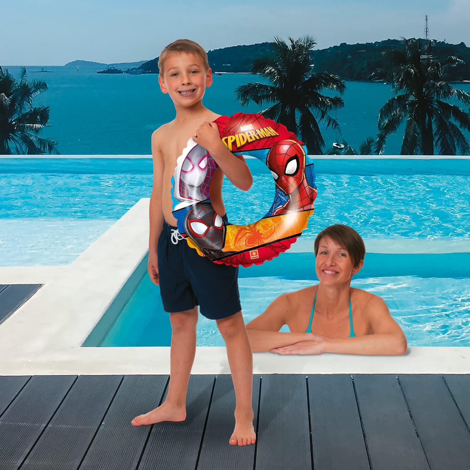 Mondo Toys Spiderman Swim Ring – Inflatable Donut‑Style Pool Float for Kids 2