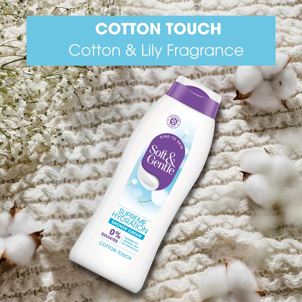 Soft & Gentle Cotton Touch Supreme Hydration Sulfate Free Shower Cream | 400 ml | For Women 2