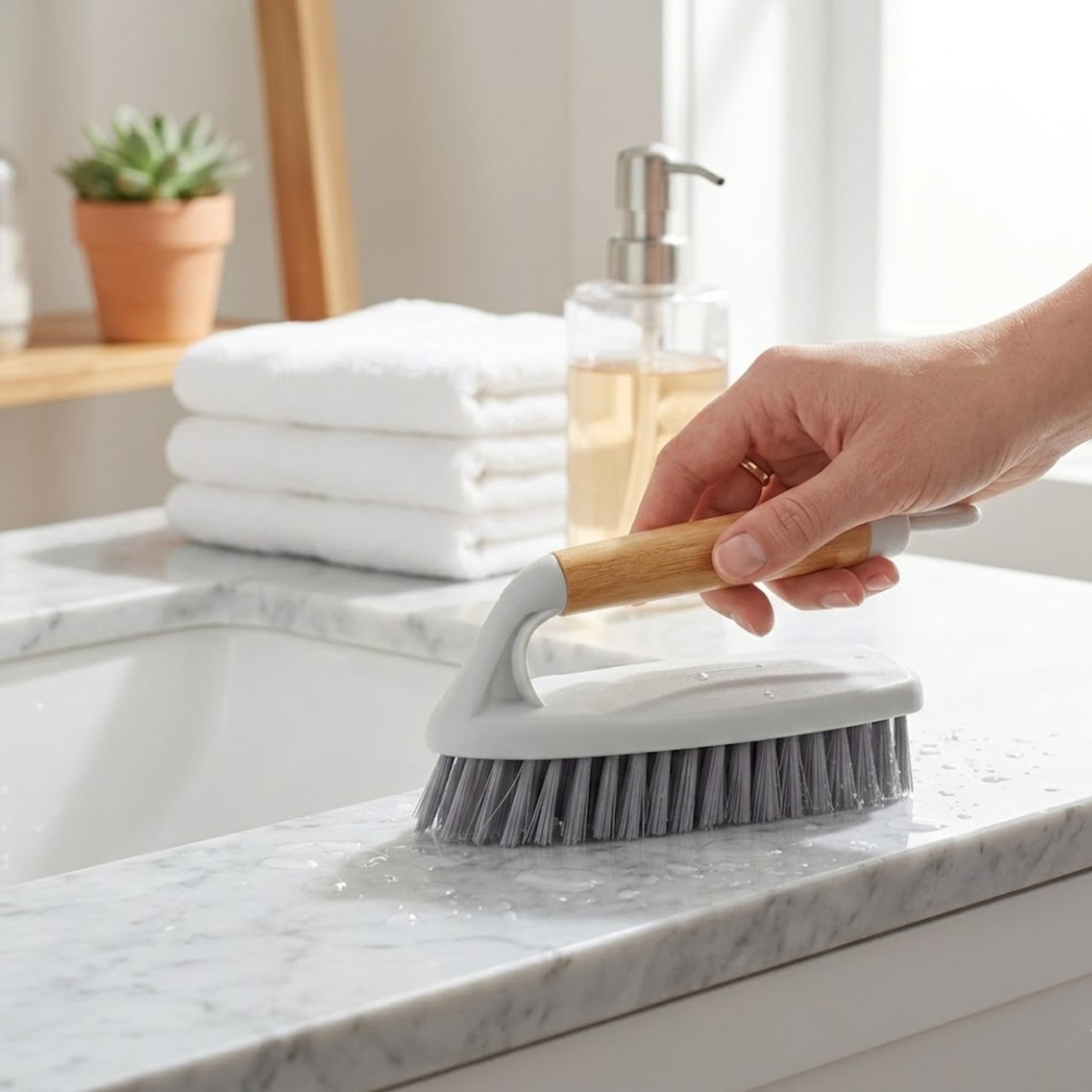 Elliott Heavy-Duty Scrubbing Brush - Ergonomic Iron-Shape Handle | Stiff Bristles | Multi-Surface Cleaning 3