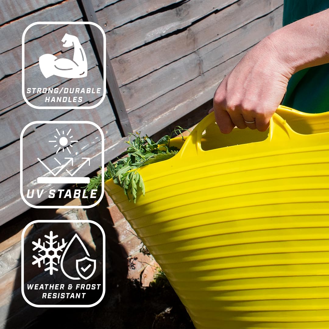 Faithfull Flex Tub - 15 Litre Multi-Purpose Flexible Bucket | Heavy-Duty Polyethylene | Yellow 4