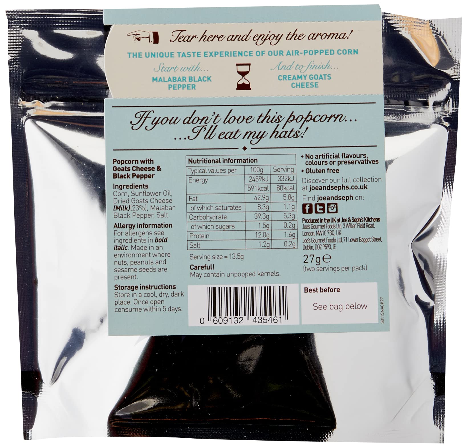 Joe & Seph's Gourmet Popcorn Tasting Box - 5 Flavours Including Salted Caramel & Goat's Cheese & Black Pepper 6