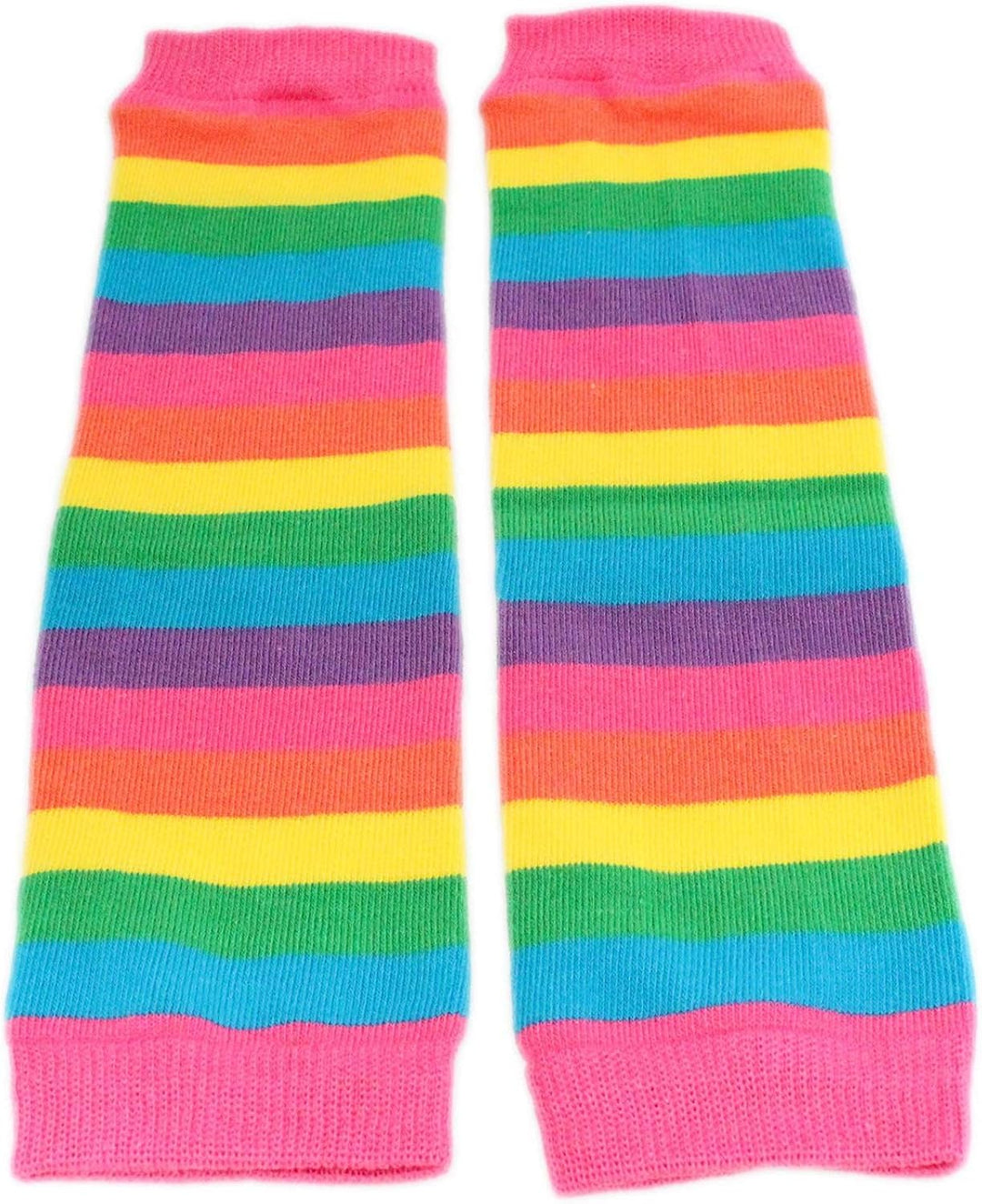 Rainbow Stripe Leg Warmers - Red & Pink (6 months to 5 years)