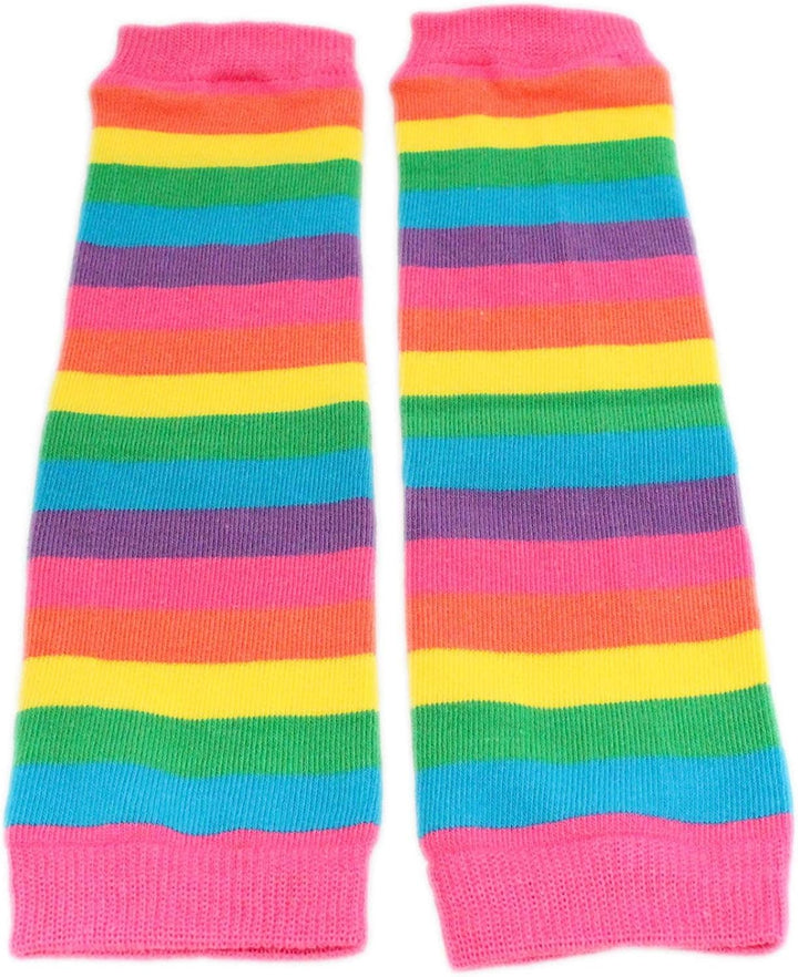 Rainbow Stripe Leg Warmers - Red & Pink (6 months to 5 years)